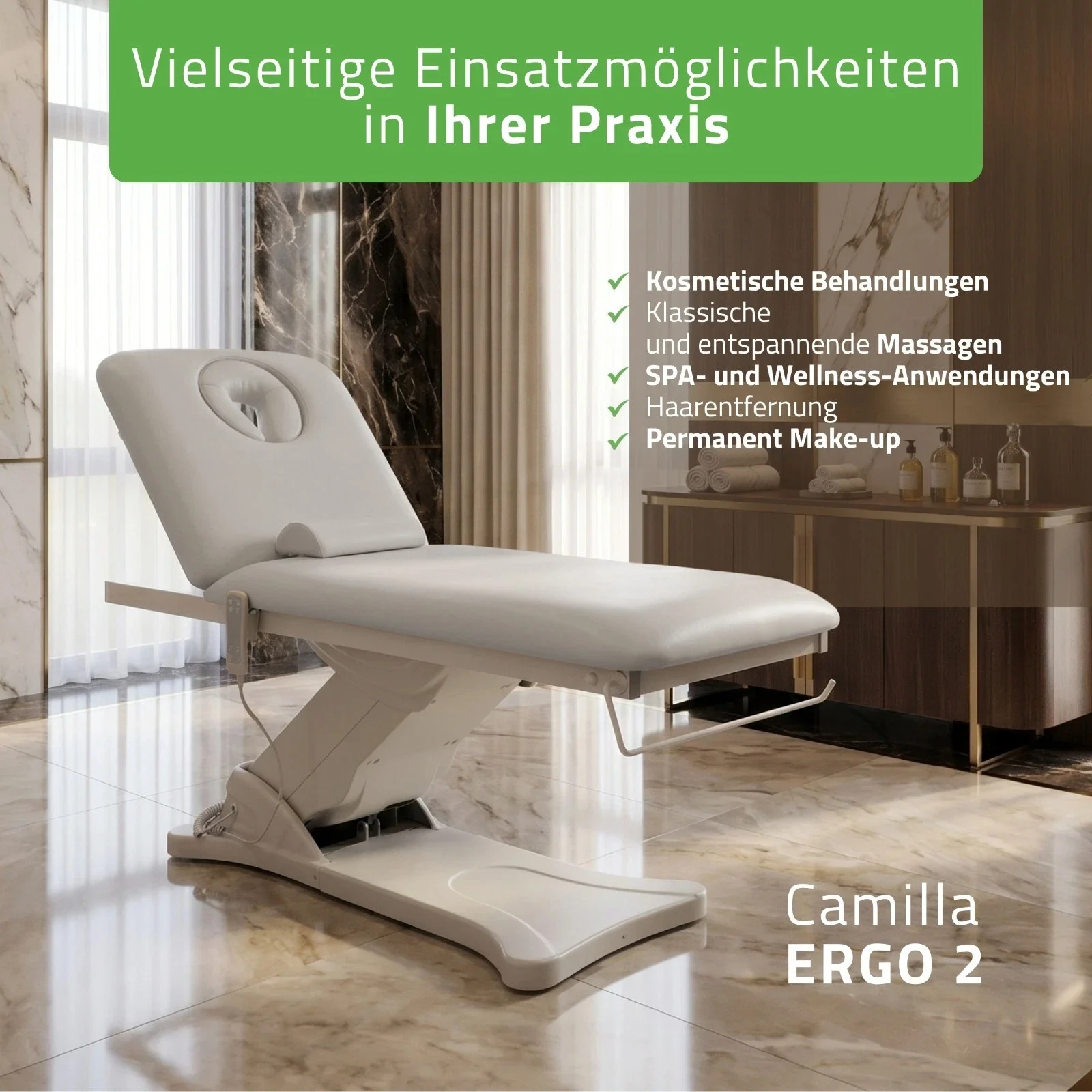 Camilla ERGO 2 | Kosmetikliege elektrisch mit Heizung
