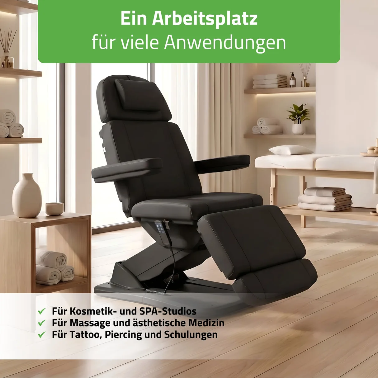 TAVIA – Kosmetikstuhl elektrisch mit 3 Motoren