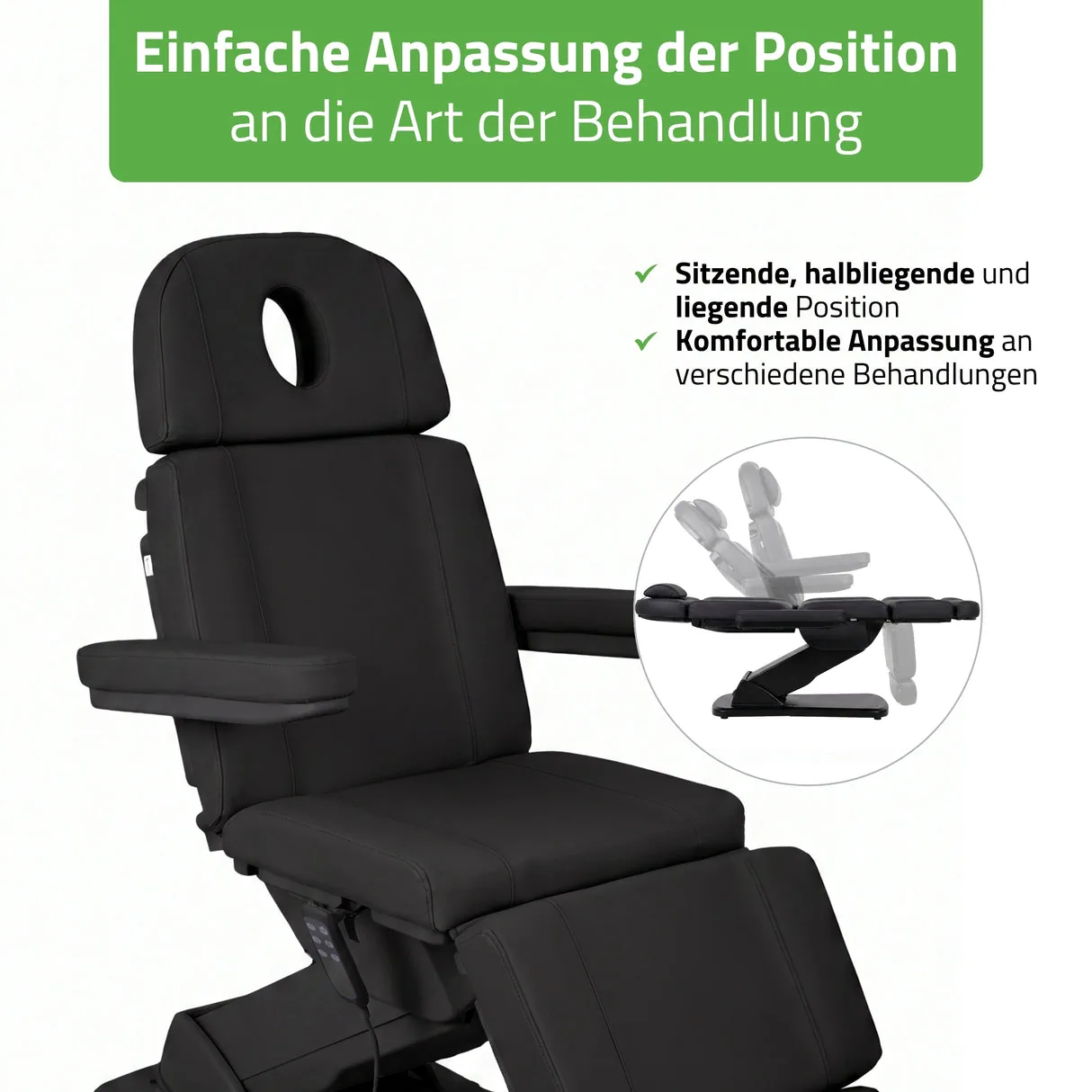 TAVIA – Kosmetikstuhl elektrisch mit 3 Motoren