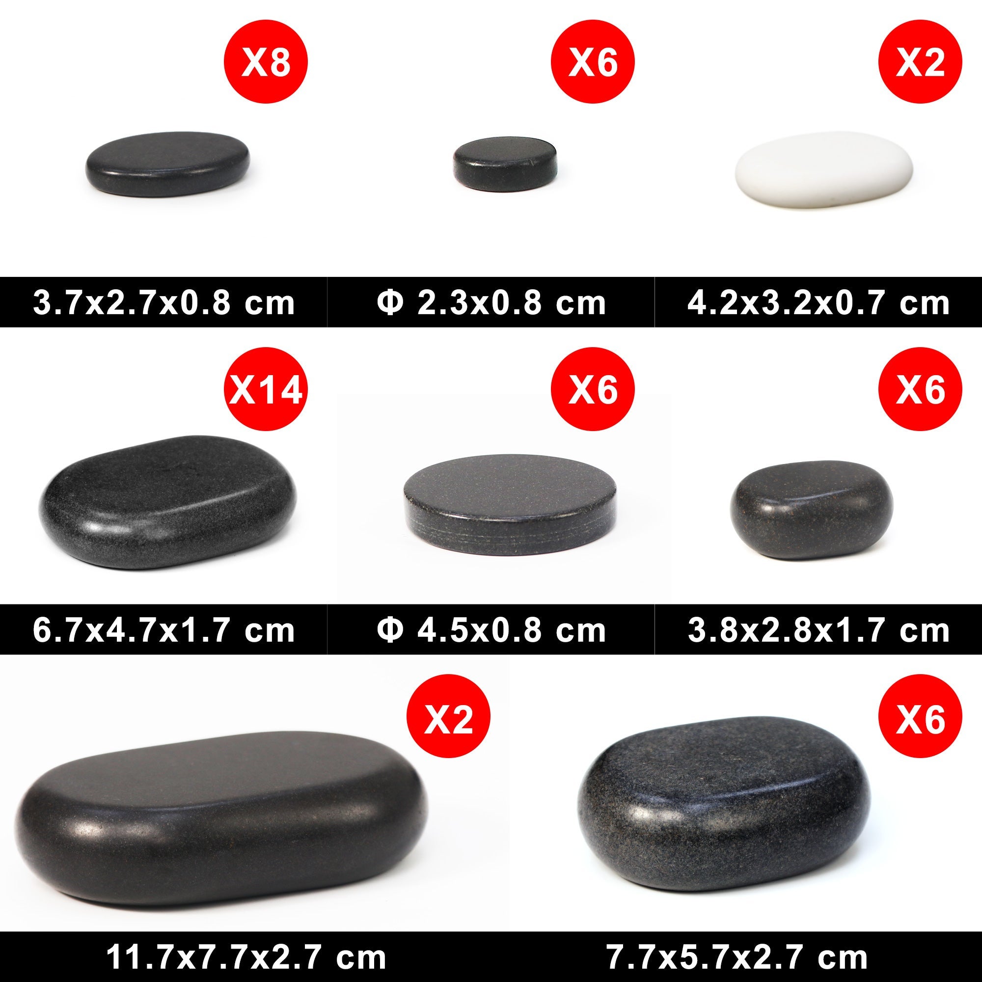 Hot Stones Set - 50 massage stones
