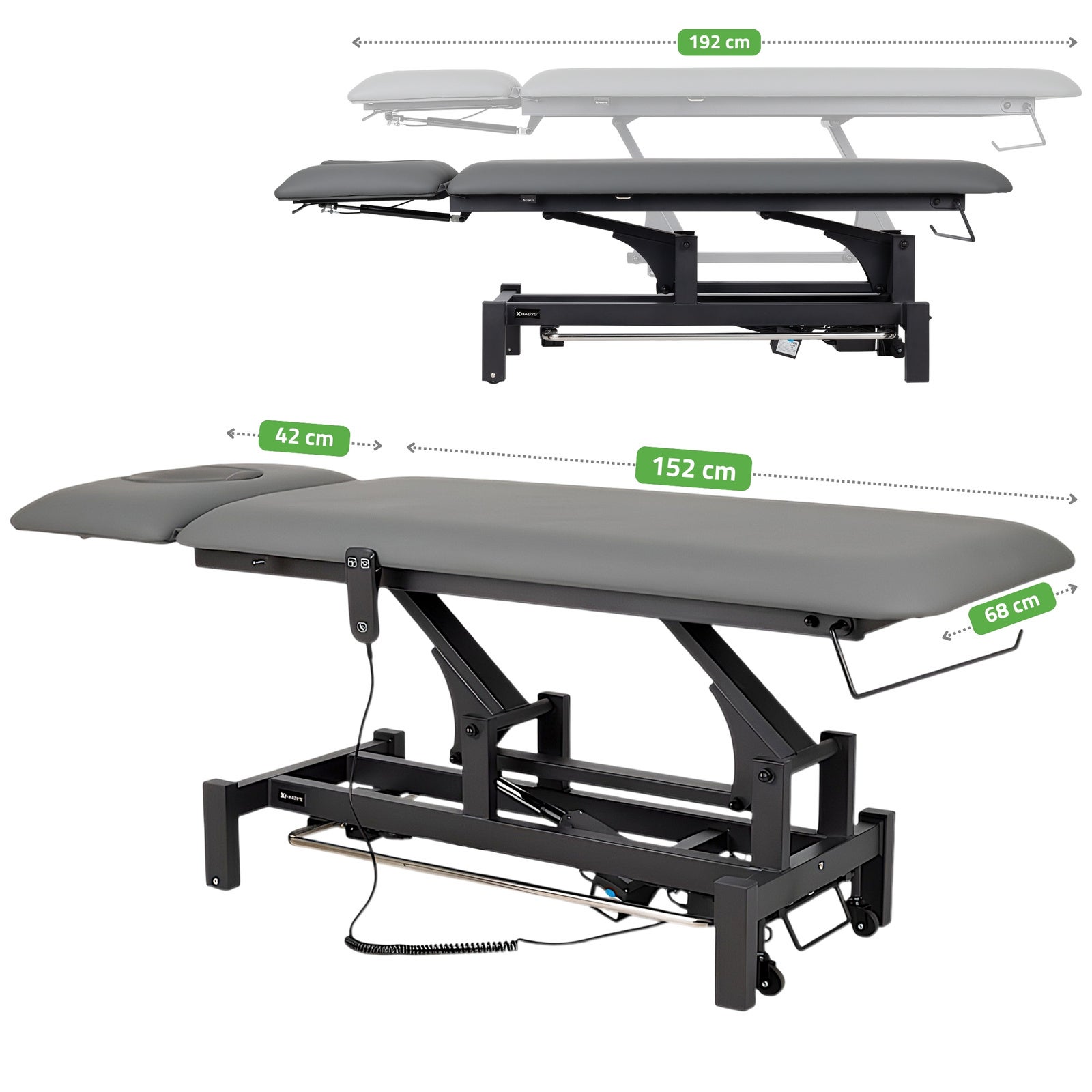 Elektrische Massageliege FORTIS 2 ERGO plus mit Hand- und Fußsteuerung