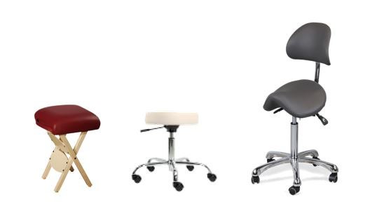 Rollhocker und Sattelhocker