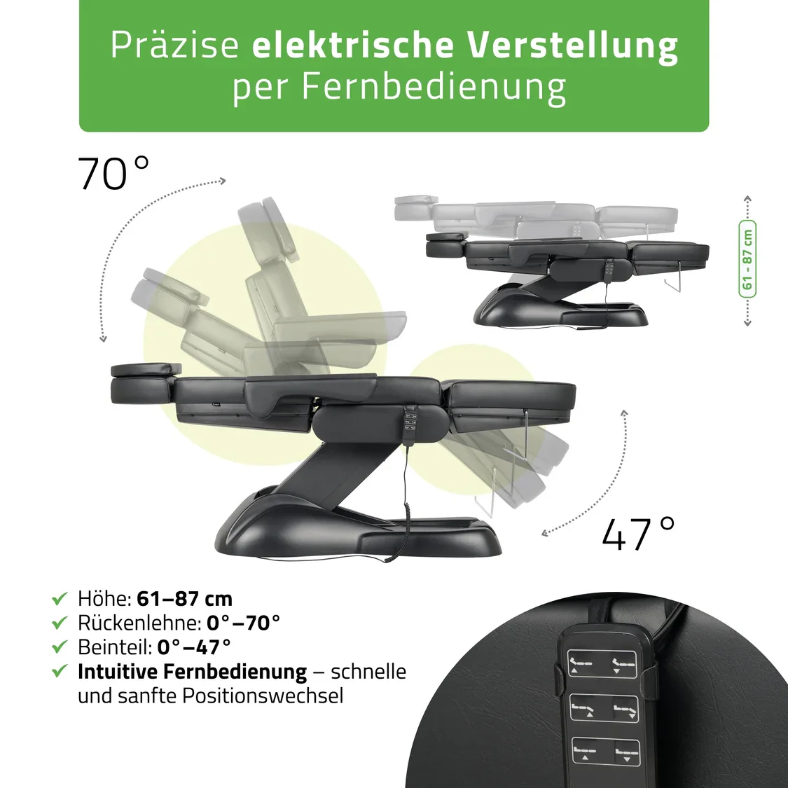 Universeller Kosmetikstuhl elektrisch LEO PRO 4 Multi - Tattoo Stuhl elektrisch