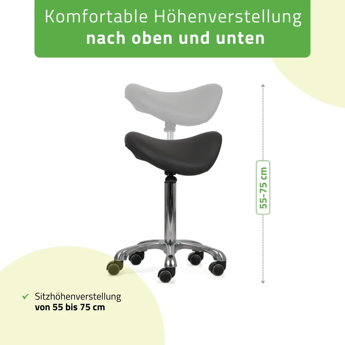 HABYS ALMA Ergo Sattelhocker | höhenverstellbar 55–75 cm