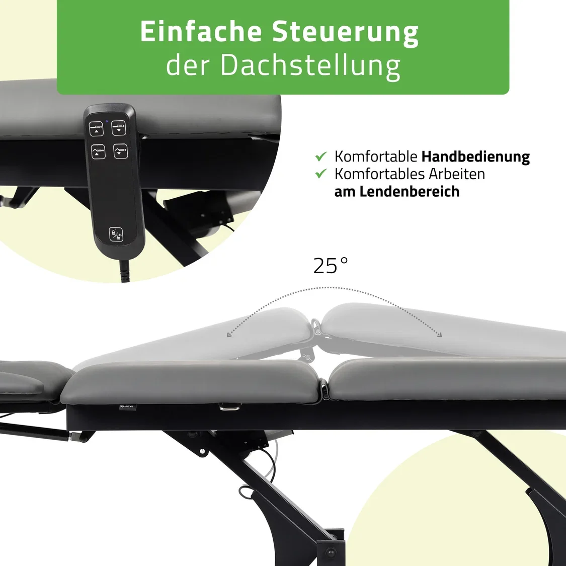 Elektrische Therapieliege FORTIS 5 ERGO plus | 5 Segmente | Hand- & Fußsteuerung