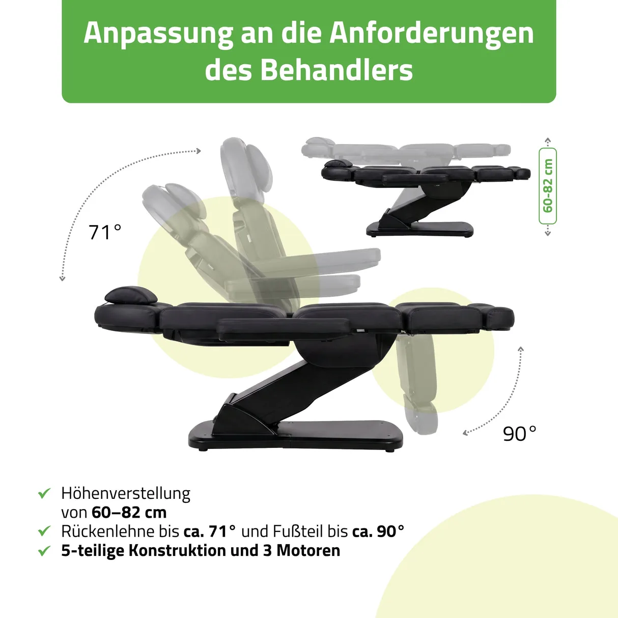 TAVIA – Kosmetikstuhl elektrisch mit 3 Motoren