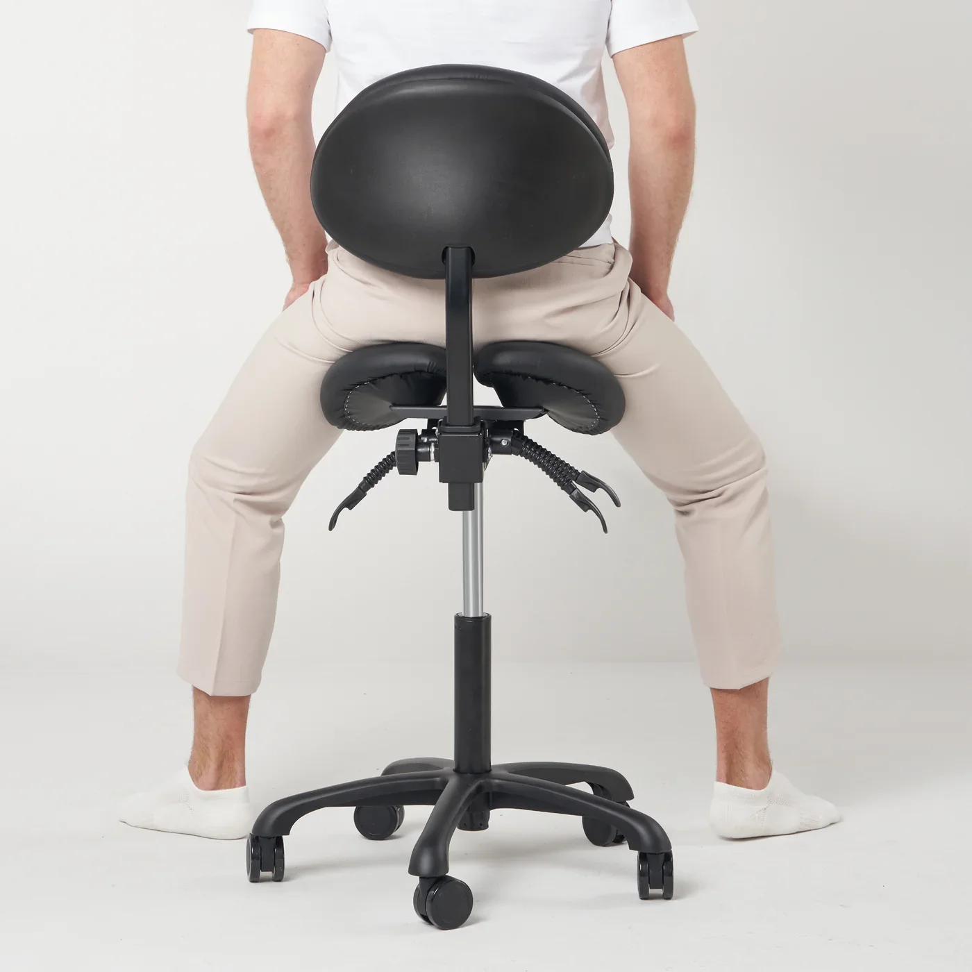 Berkeley Split Saddle Stool with Backrest | Master Massage