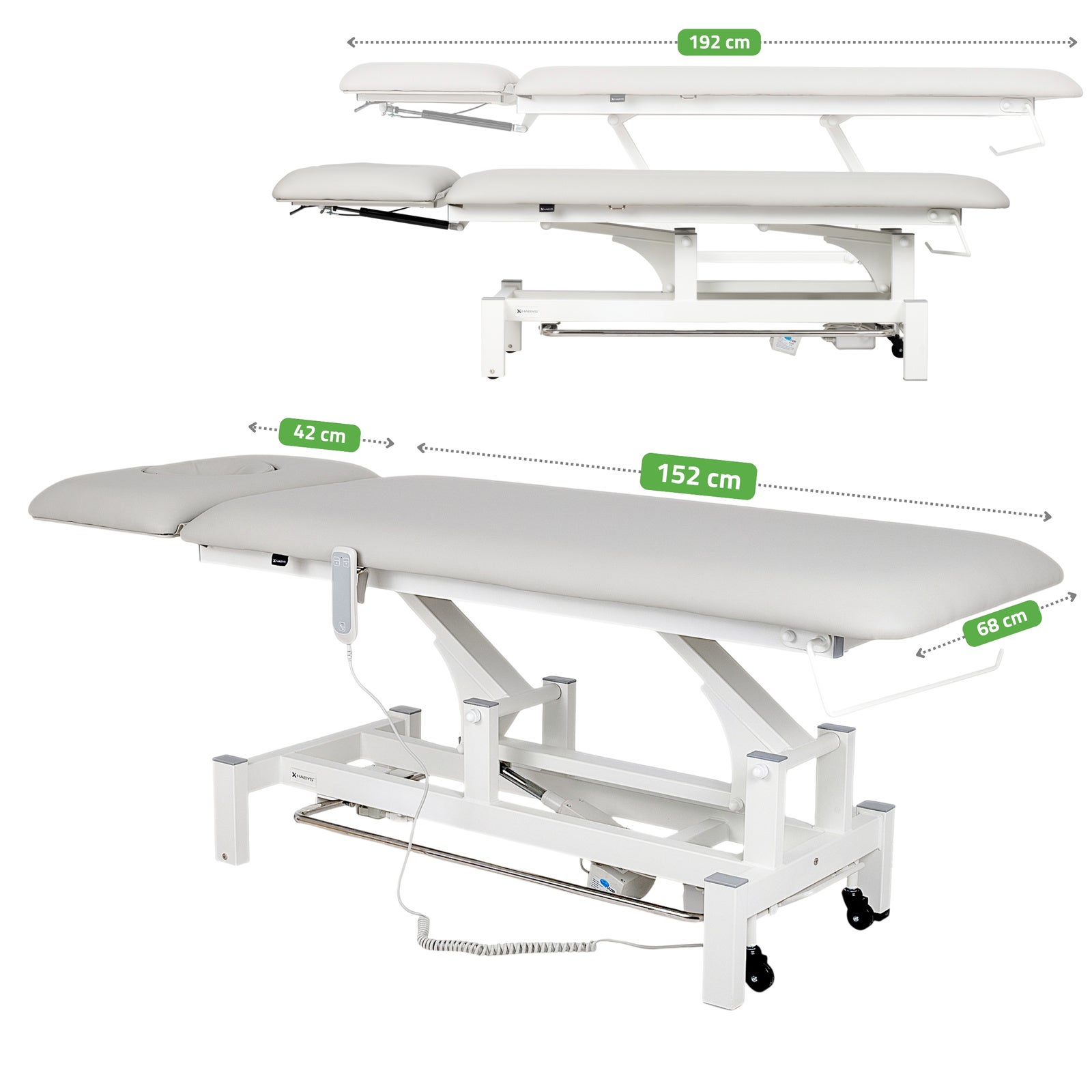 Elektrische Massageliege FORTIS 2 ERGO plus mit Hand- und Fußsteuerung