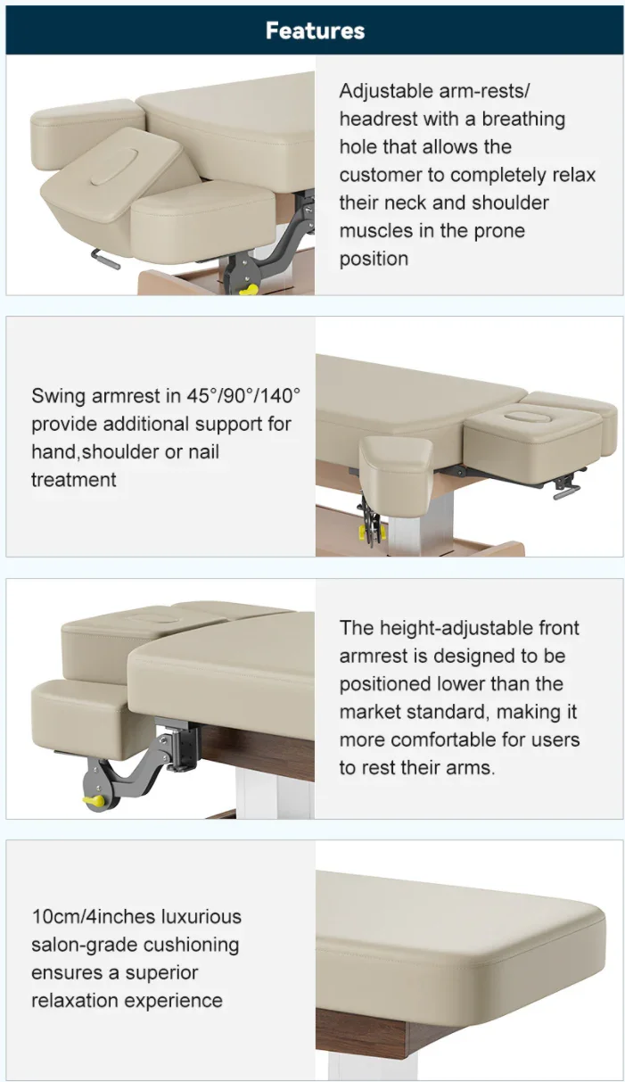 Master Massage Heather Electric Medi-Spa Bed | Dual Pedestal Beauty & Treatment Couch