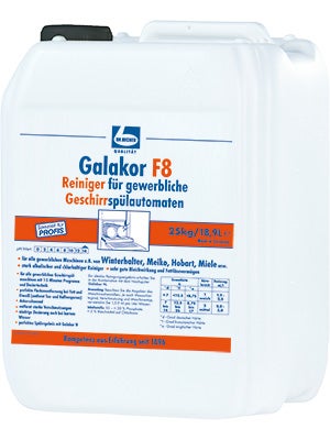 Galakor F8 Reiniger für gewerbliche Geschirrspülmaschinen 25 Kg.