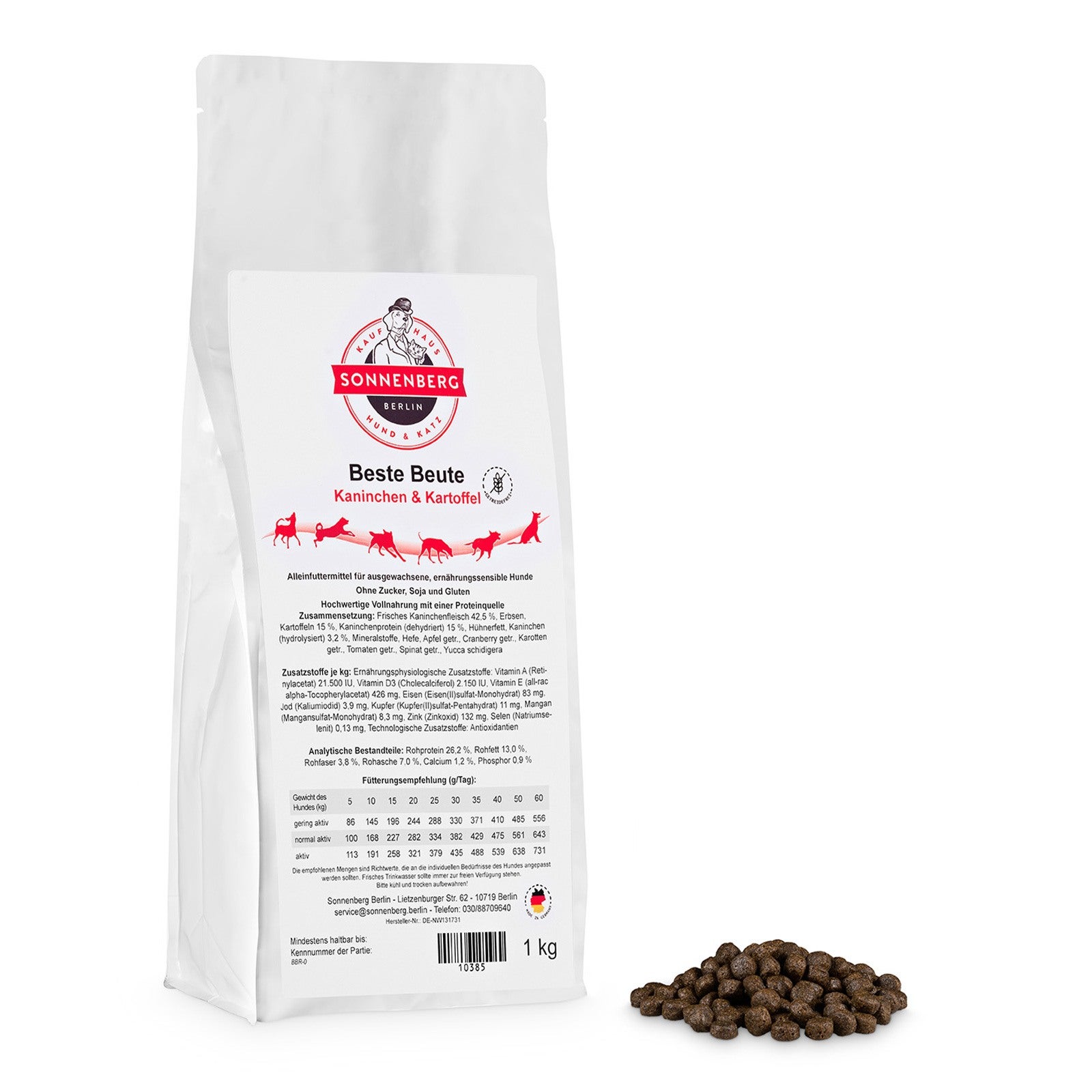 Beste Beute Kaninchen mit Kartoffel Weiße Tüte Hundefutter mit Trockenfutterbrocken