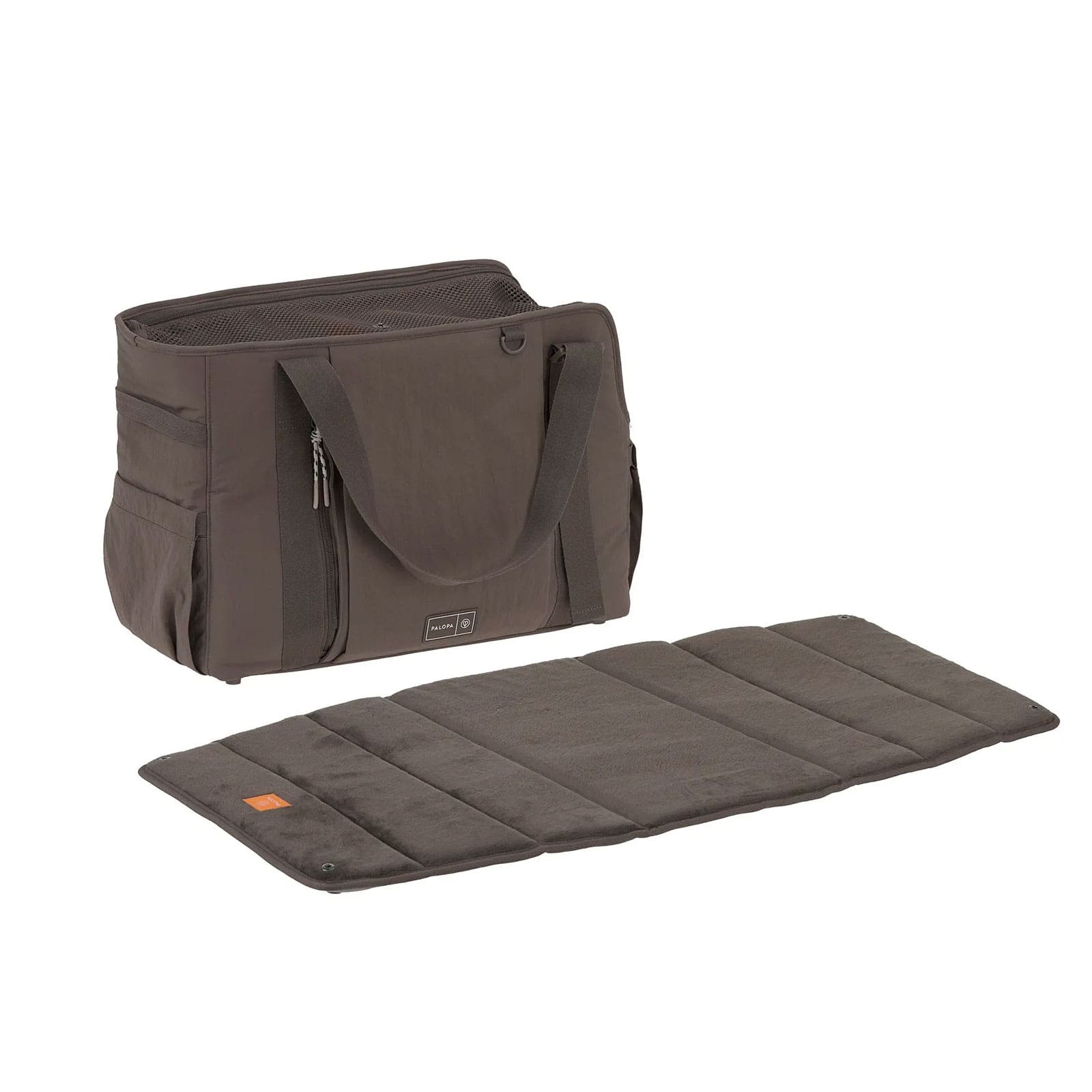 Leichte Hundetasche mit Netz und Reisematte in Braun