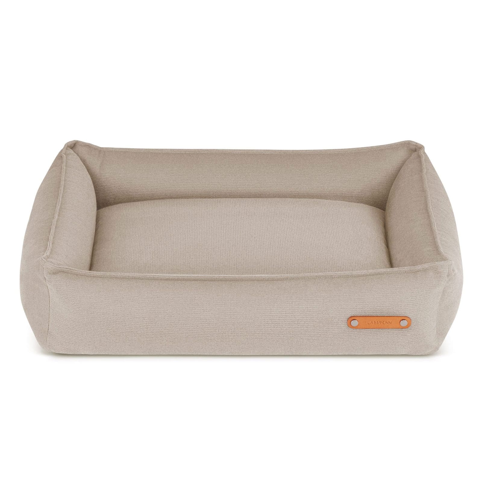 Hundebett mit Rand in Beige
