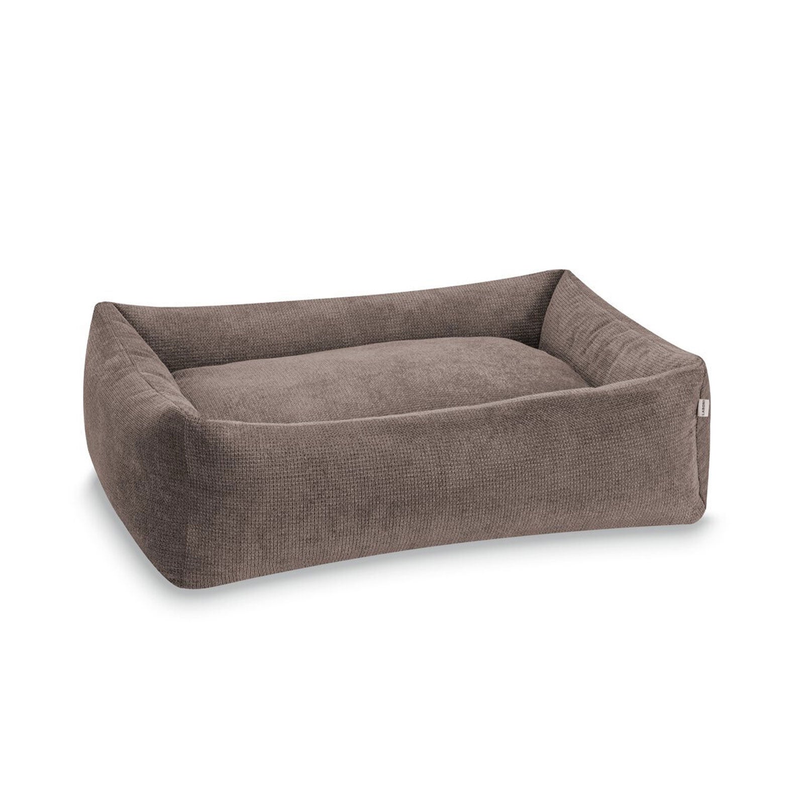 Hundebett mit grau-braunem Stoff