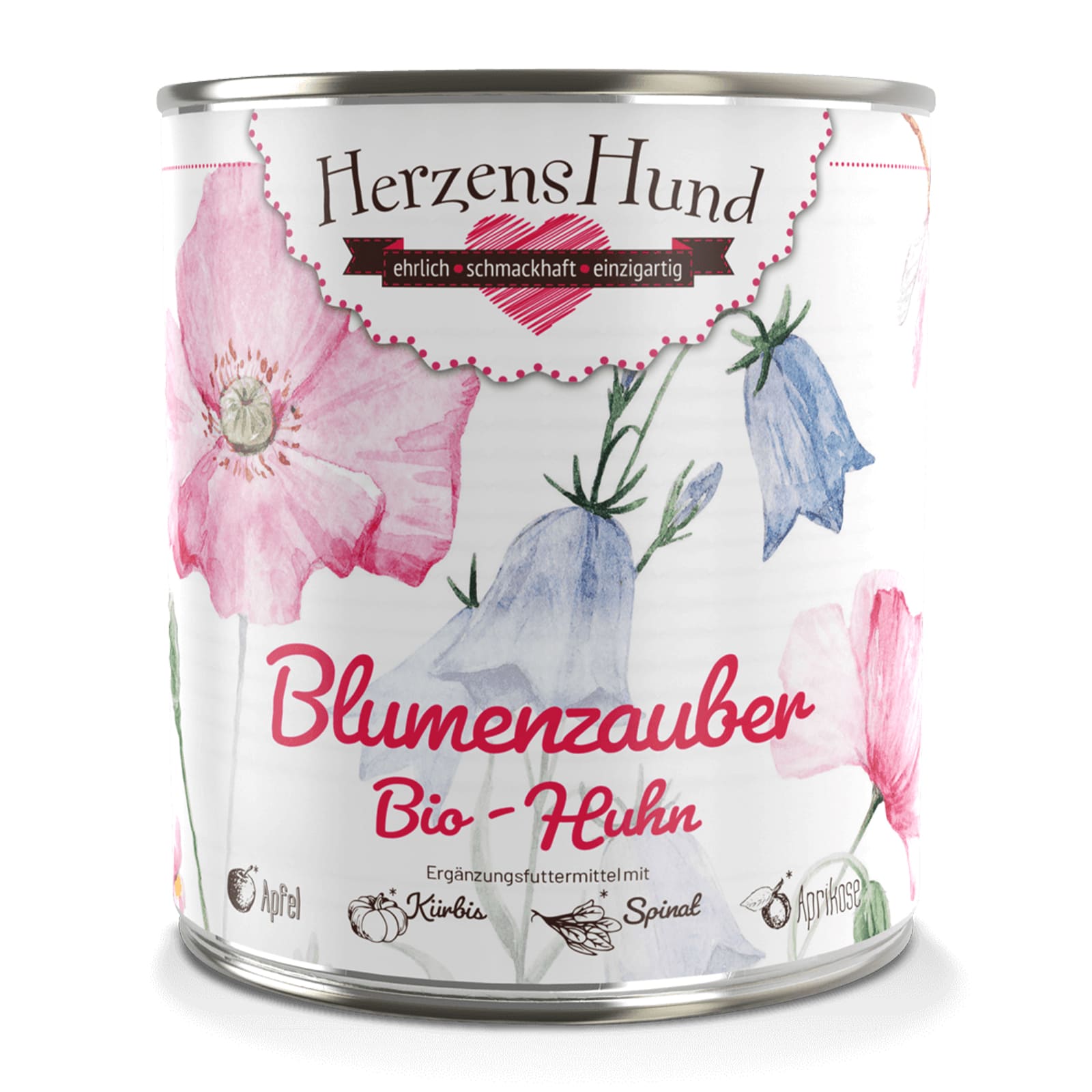Breite Dose mit weißem Etikett