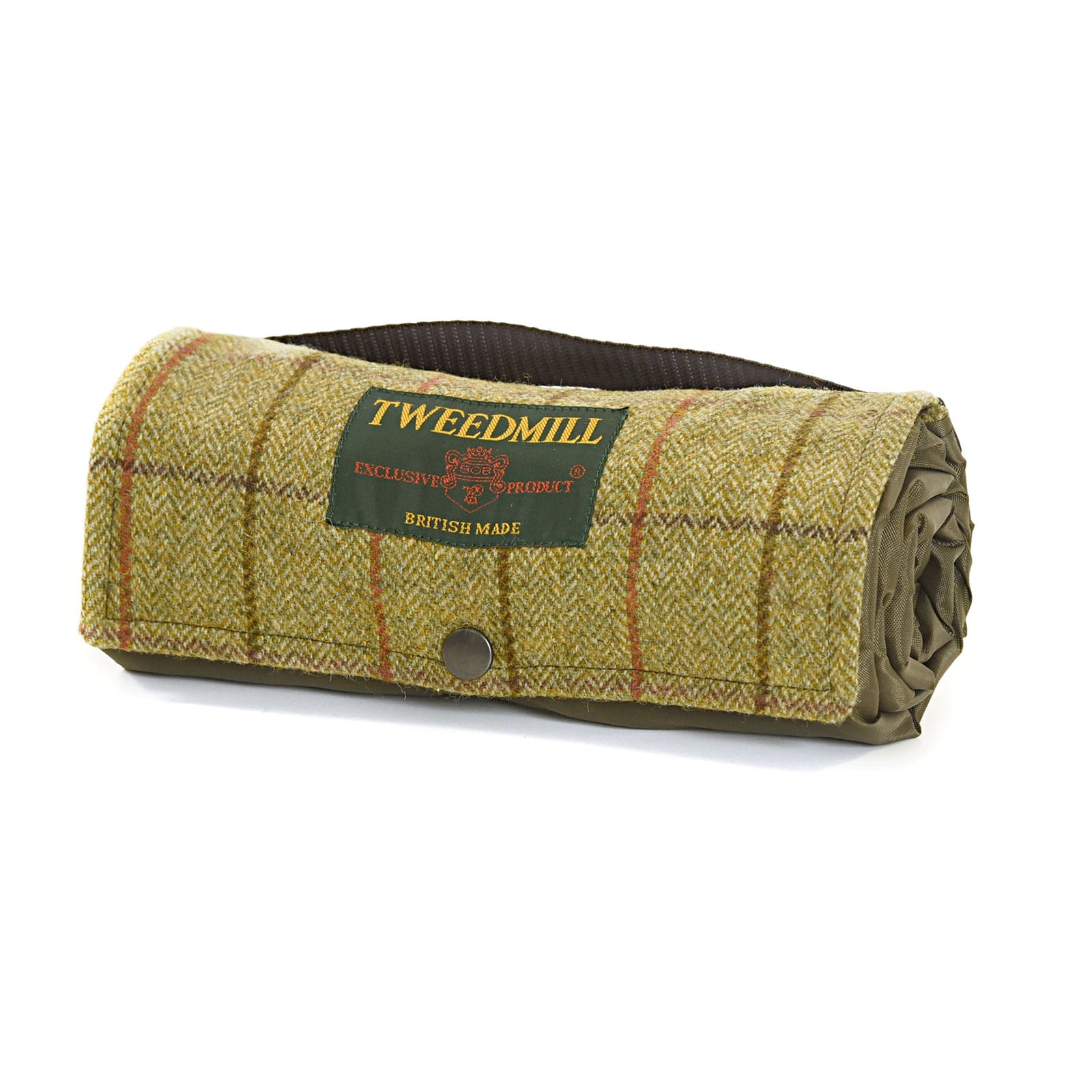 Aufgerollte Outdoor Tweed Decke cottage grün