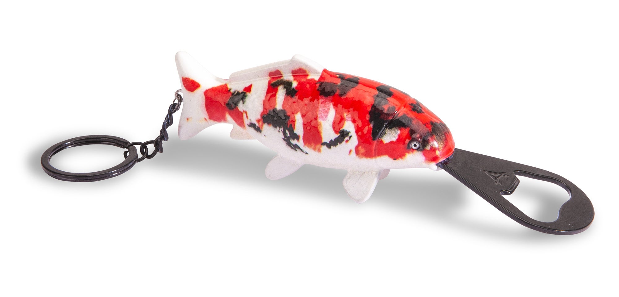 Kindai Showa Koi-Schlüsselanhänger mit Flaschenöffner – ein Stück fernöstliche Eleganz für besondere Momente Kindai Showa Koi-Schlüsselanhänger mit Flaschenöffner – kunstvoll gestaltet mit typischem Farbspiel aus Rot, Schwarz und Weiß, ein einzigartiges Geschenk für Koi-Liebhaber, Naturfreunde & Menschen mit Sinn für Ästhetik