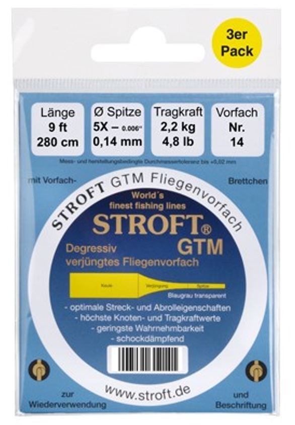 STROFT GTM Vorfach gezogen 9,0Ft 3er Set