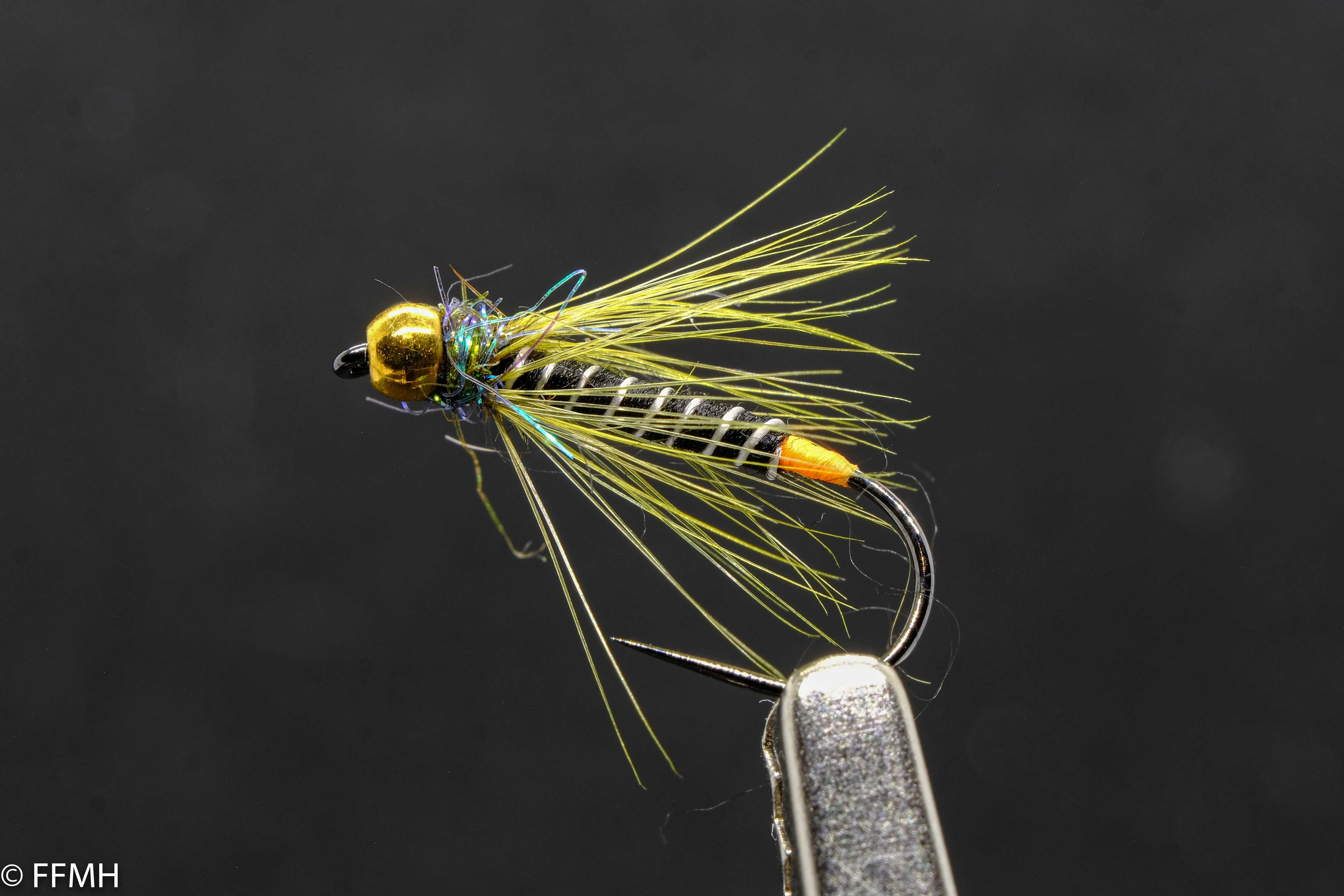 Gold Head Wripped Spider Green