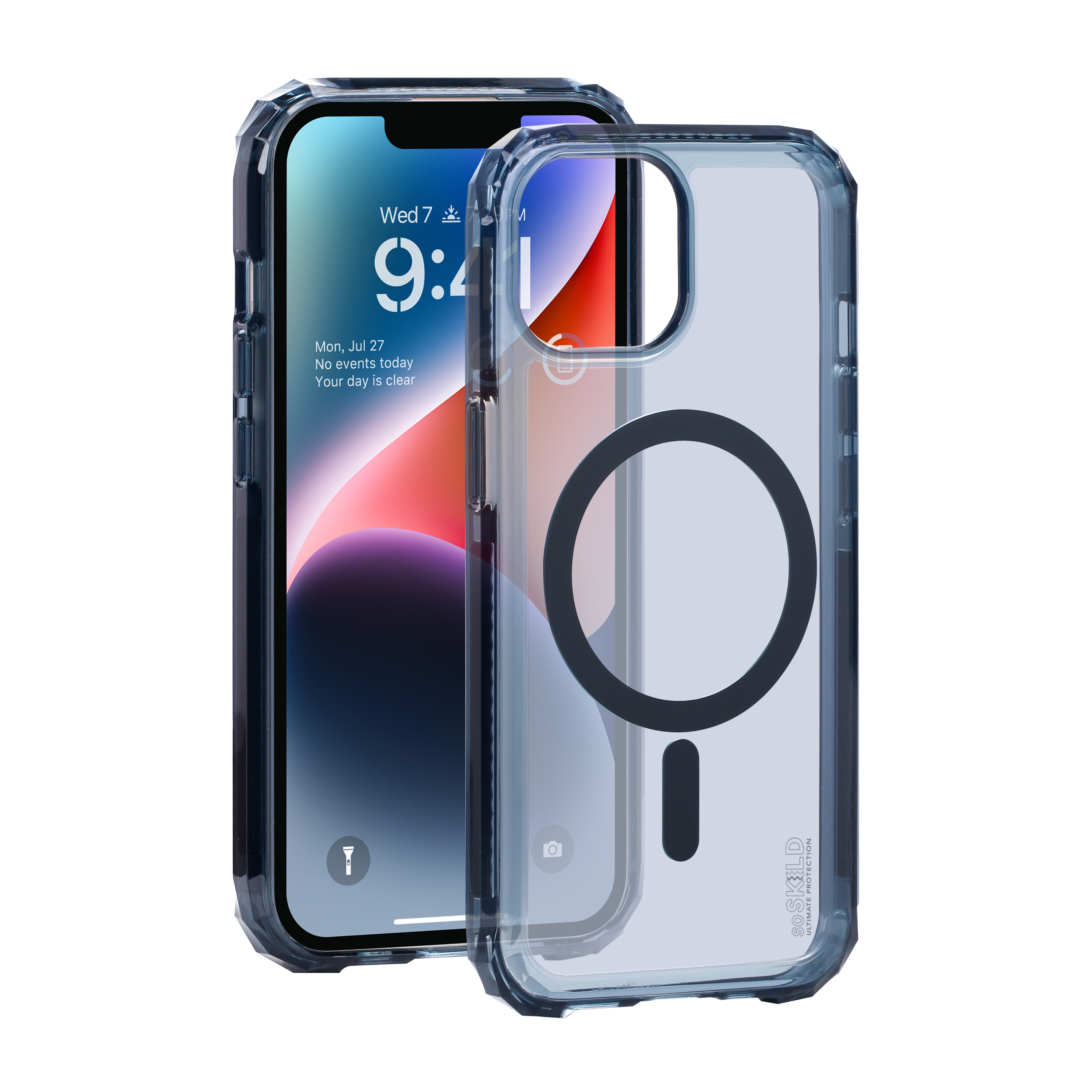 SoSkild iPhone 15 Defend heavy impact case met magnetische ring grijs