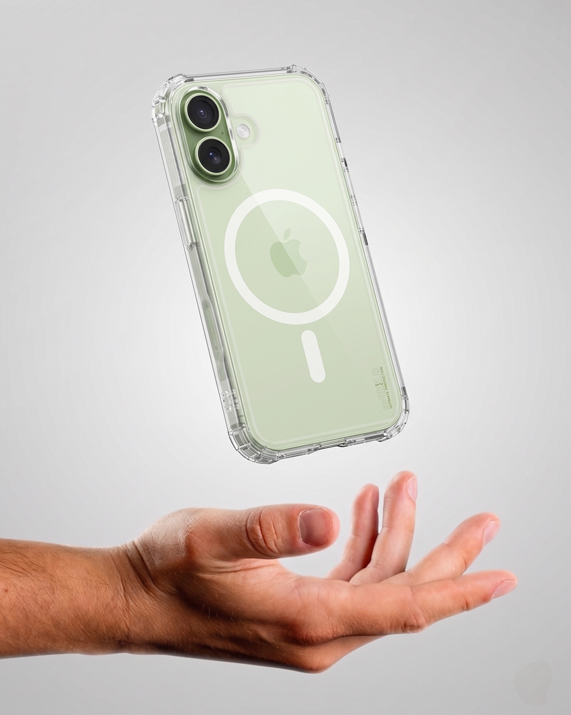 SoSkild iPhone 17 Defend heavy impact case met magnetische ring transparant