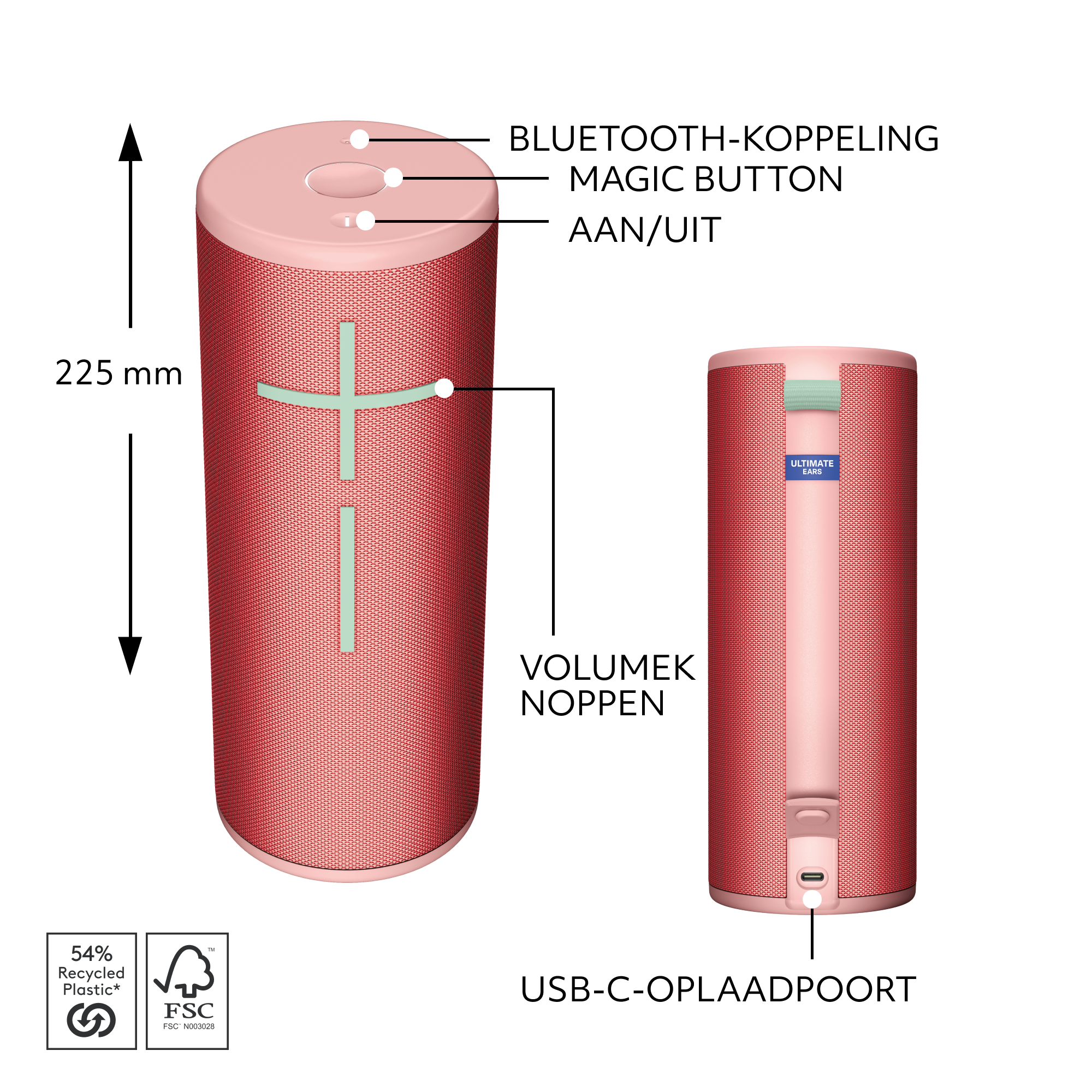 Ultimate Ears Megaboom 4 bluetooth speaker roze