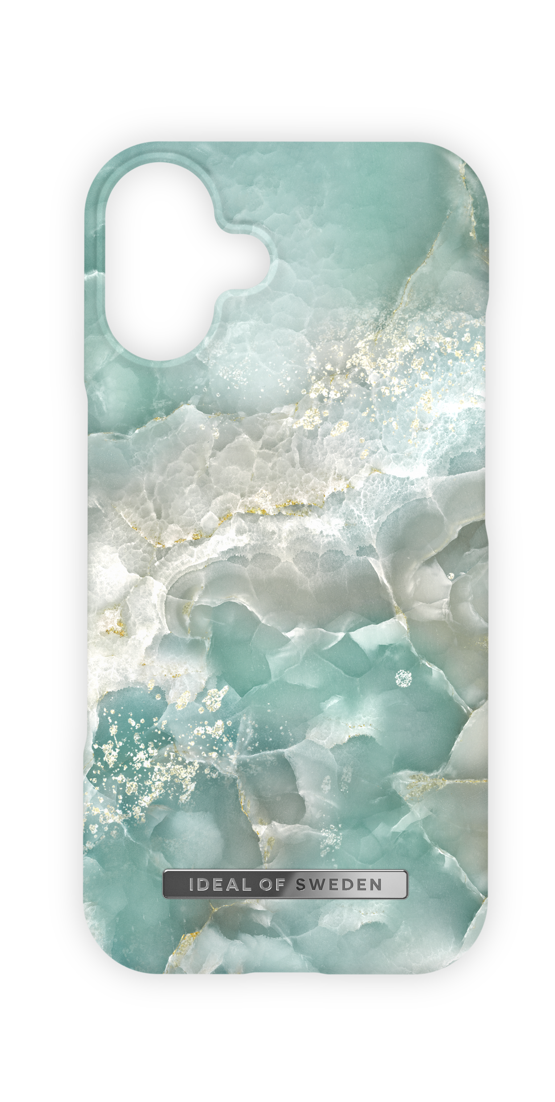 iDeal of Sweden iPhone 16 Fashion back case met magnetische ring azura marble