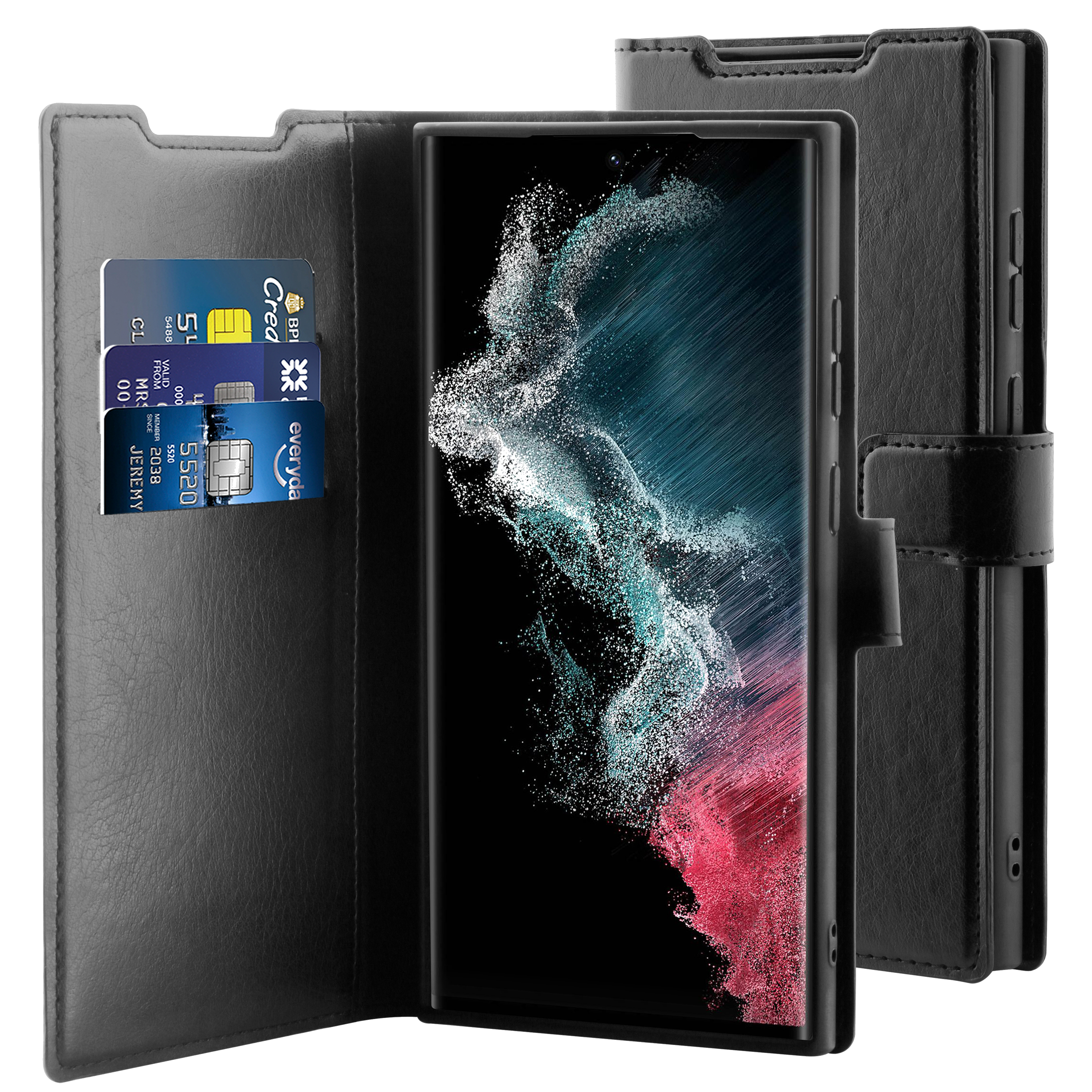 BeHello Samsung Galaxy S23 Ultra Gel wallet case zwart