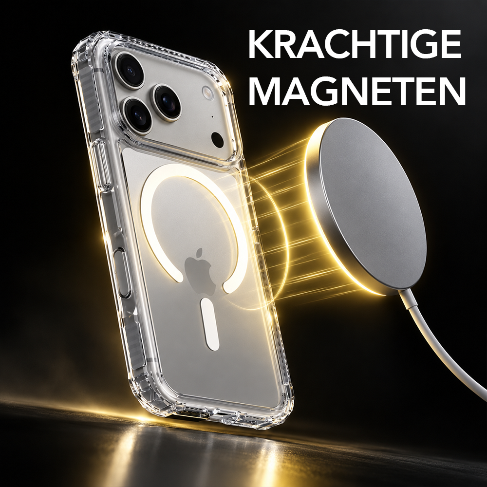 SoSkild iPhone 18 Pro Max / 17 Pro Max Defend heavy impact case met magnetische ring transparant