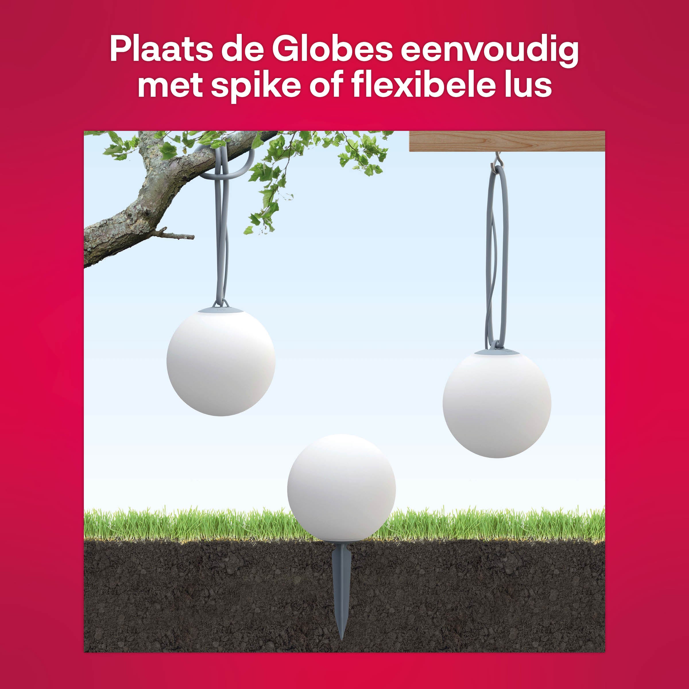 Innr Slimme buitenverlichting globe 3-pack wit