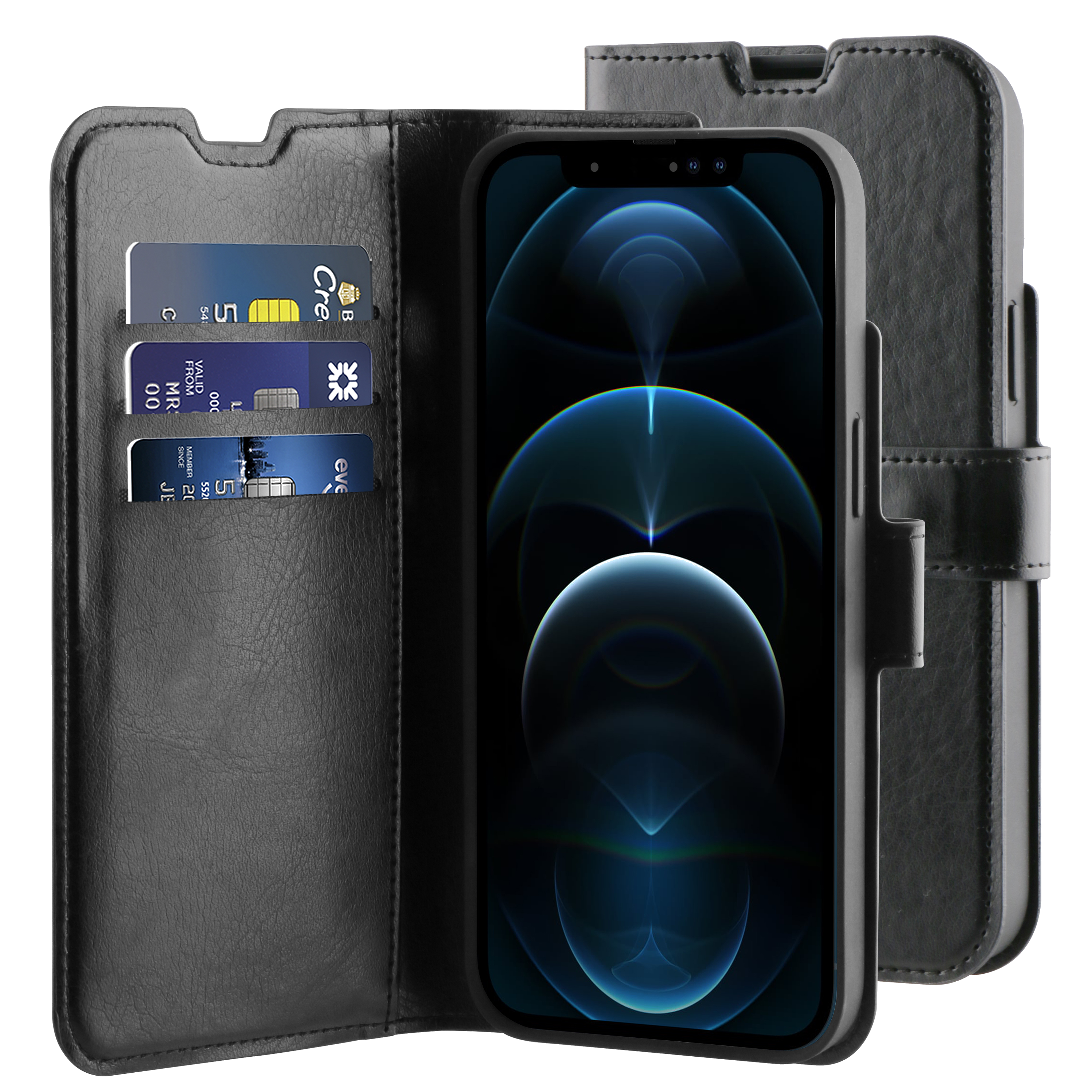 BeHello iPhone 13 Pro Max Gel wallet case zwart