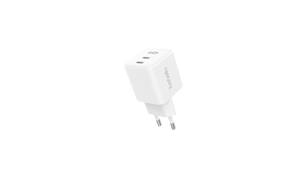 BeHello Oplader 45W GaN met 2 USB-C poorten wit