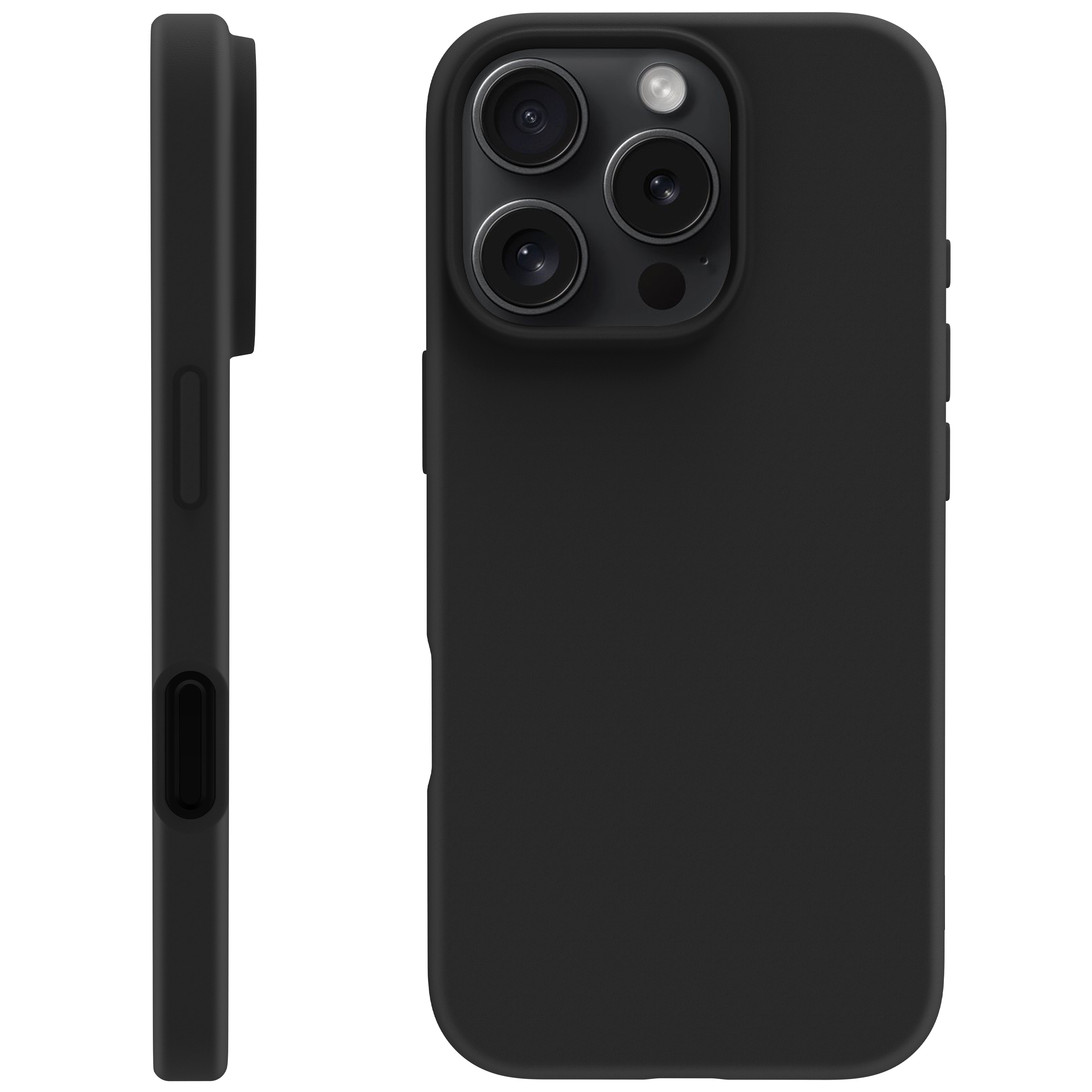 BeHello iPhone 16 Pro Soft touch case met magnetische ring zwart