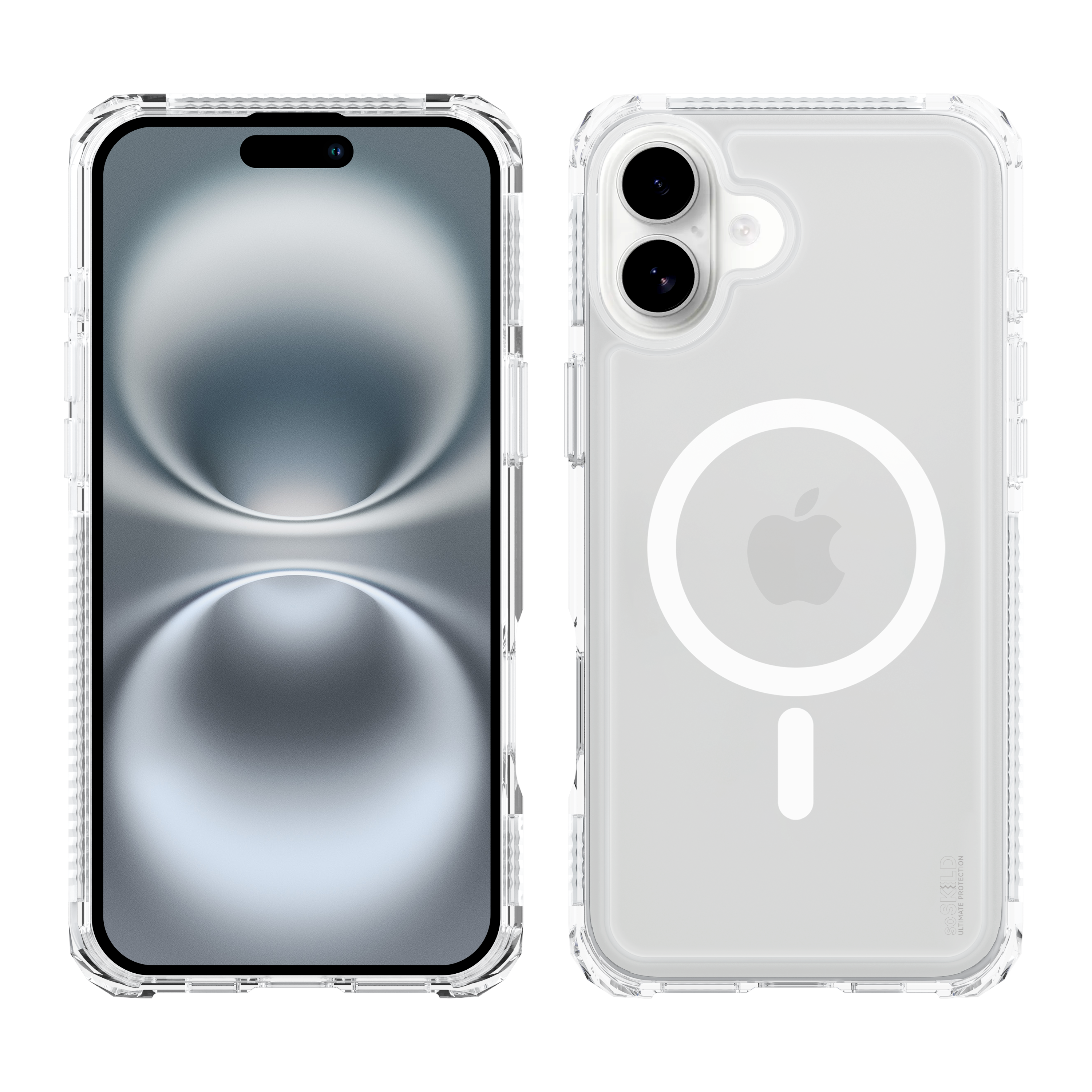 SoSkild iPhone 16 Plus Defend heavy impact case met magnetische ring transparant