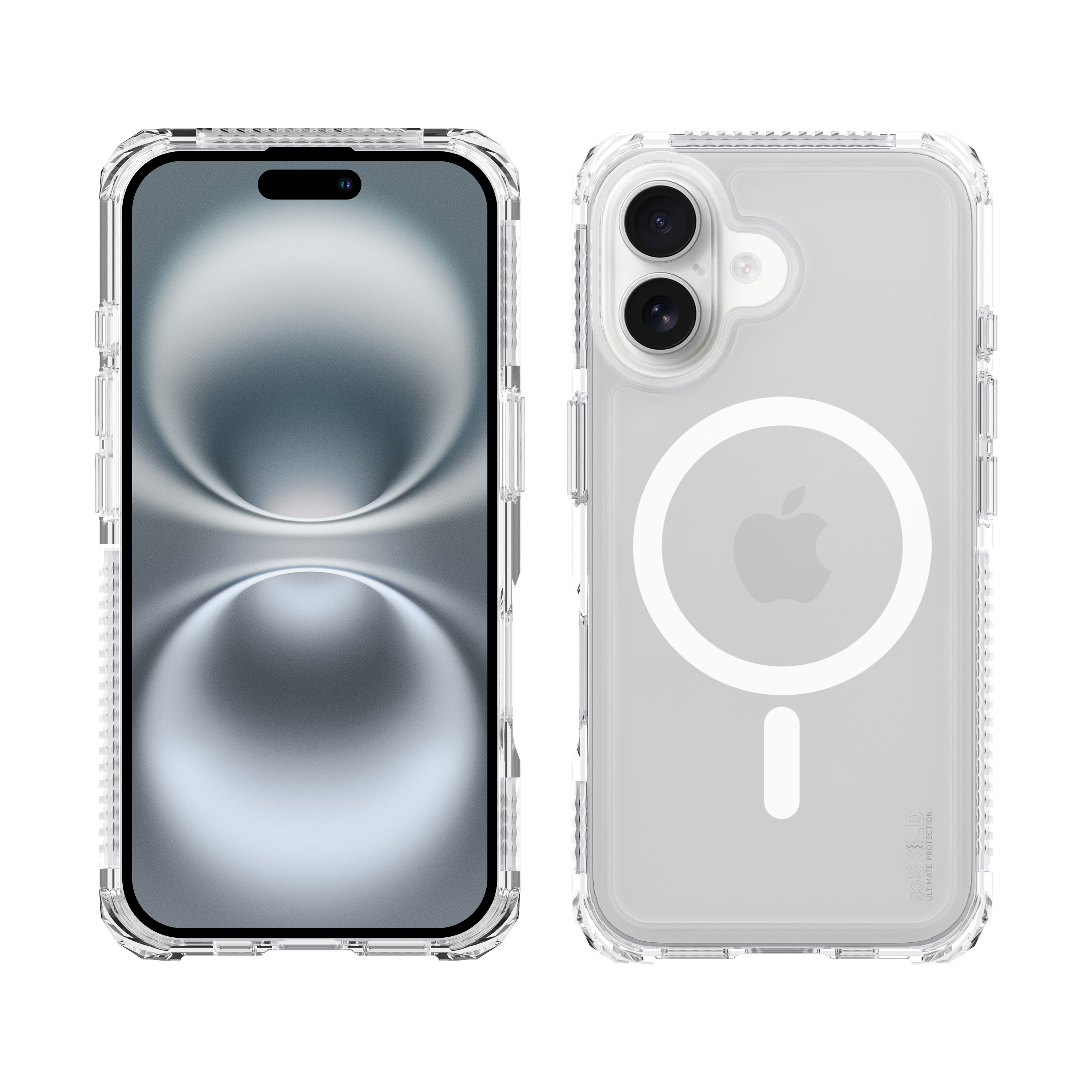 SoSkild iPhone 16 Defend heavy impact case met magnetische ring transparant