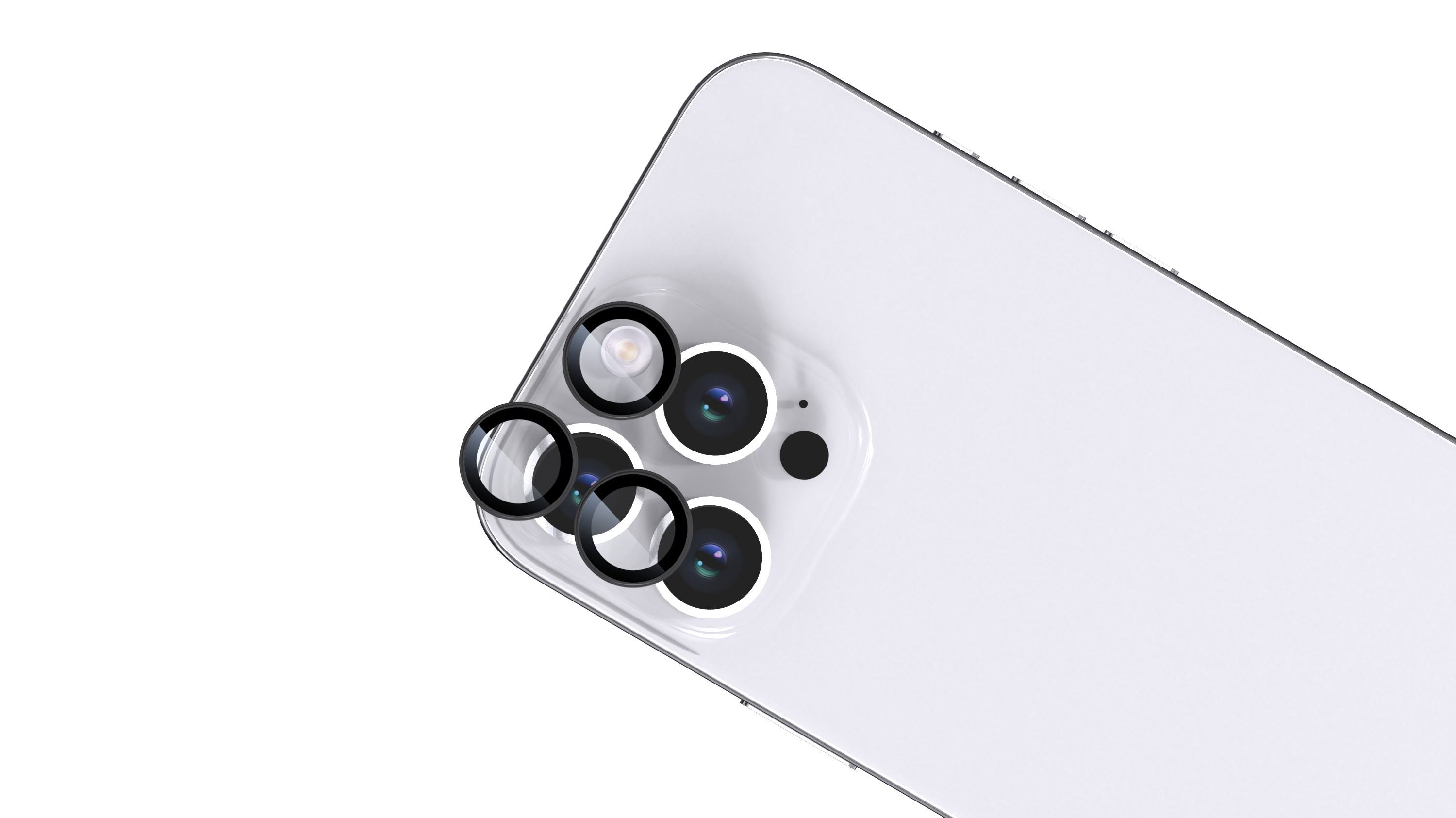 BeHello iPhone 16 Pro/16 Pro Max Camera lens protector zwart