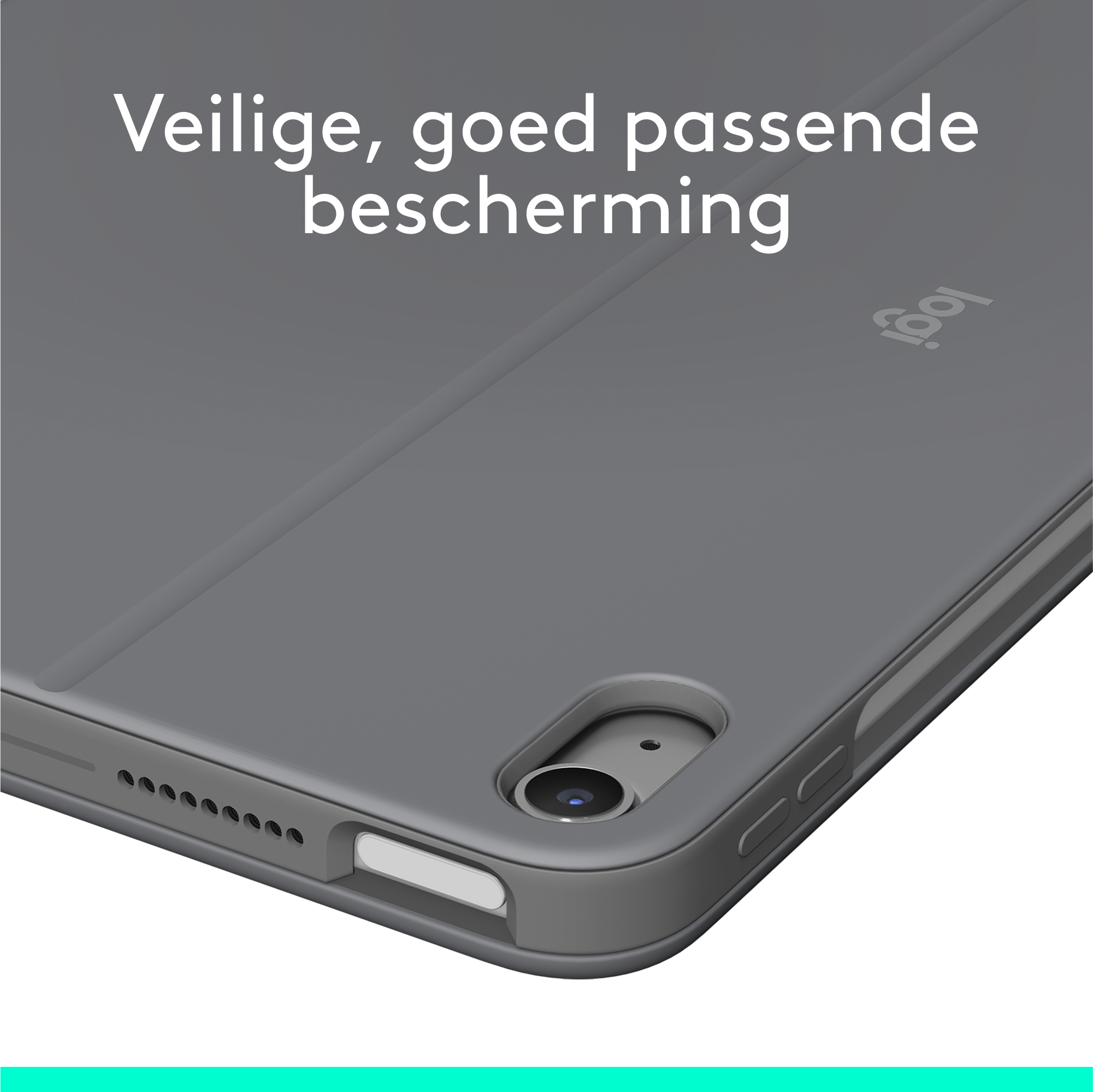 Logitech iPad Air 11 inch (M2) Combo touch toetsenbordcase UK grijs