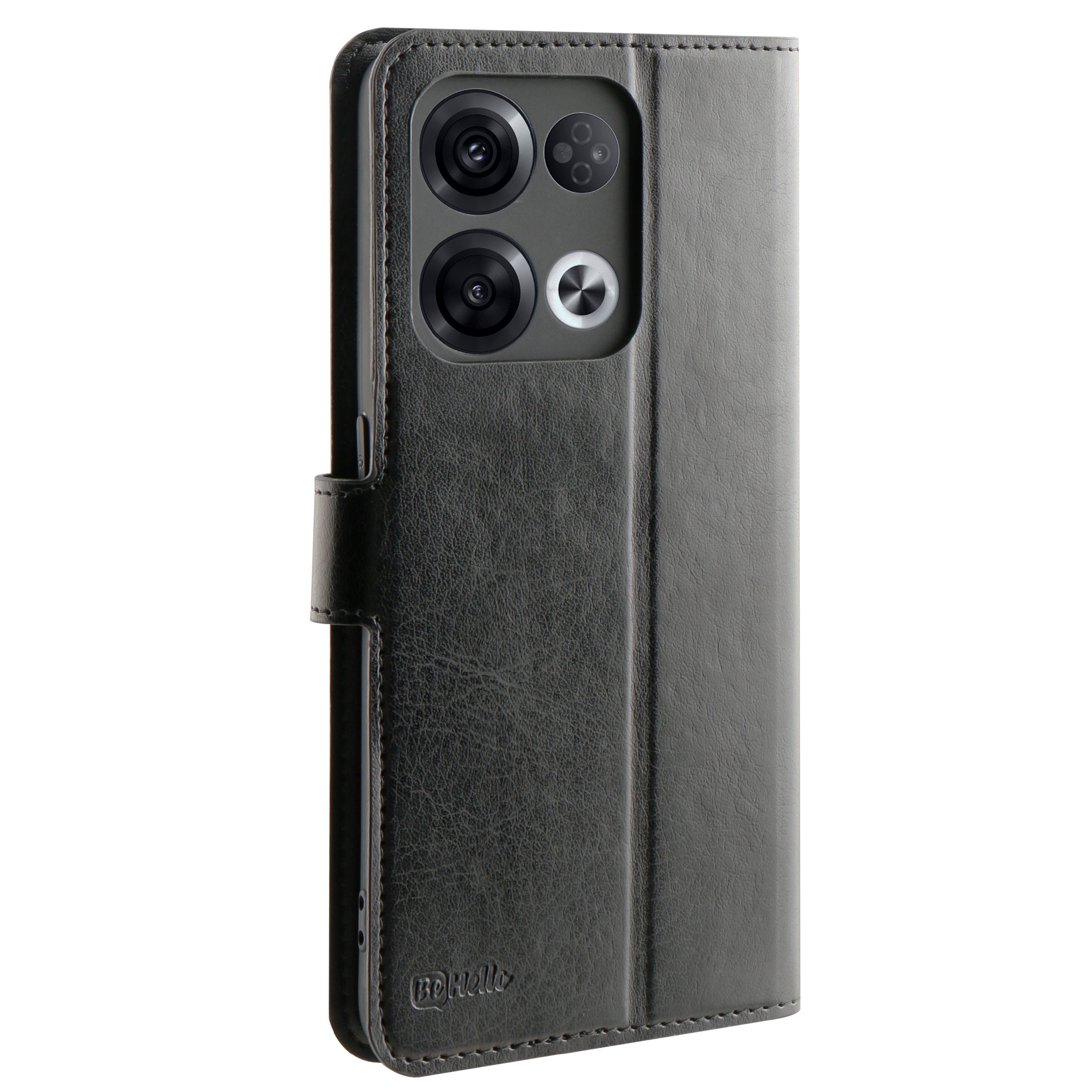 BeHello Oppo Reno 8 Gel wallet case zwart