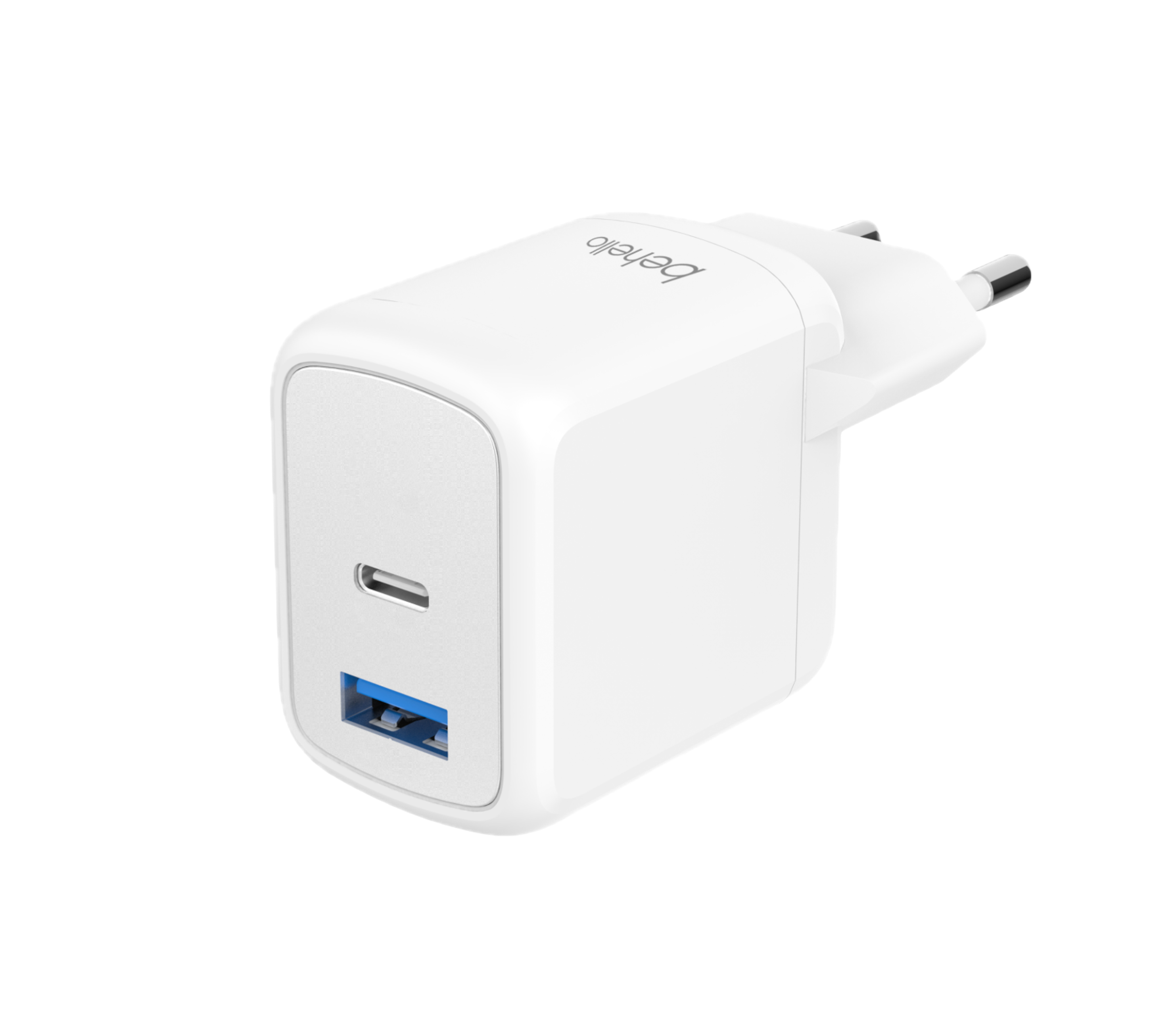 BeHello Oplader 25W GaN met 2 poorten (USB-C en USB-A) wit