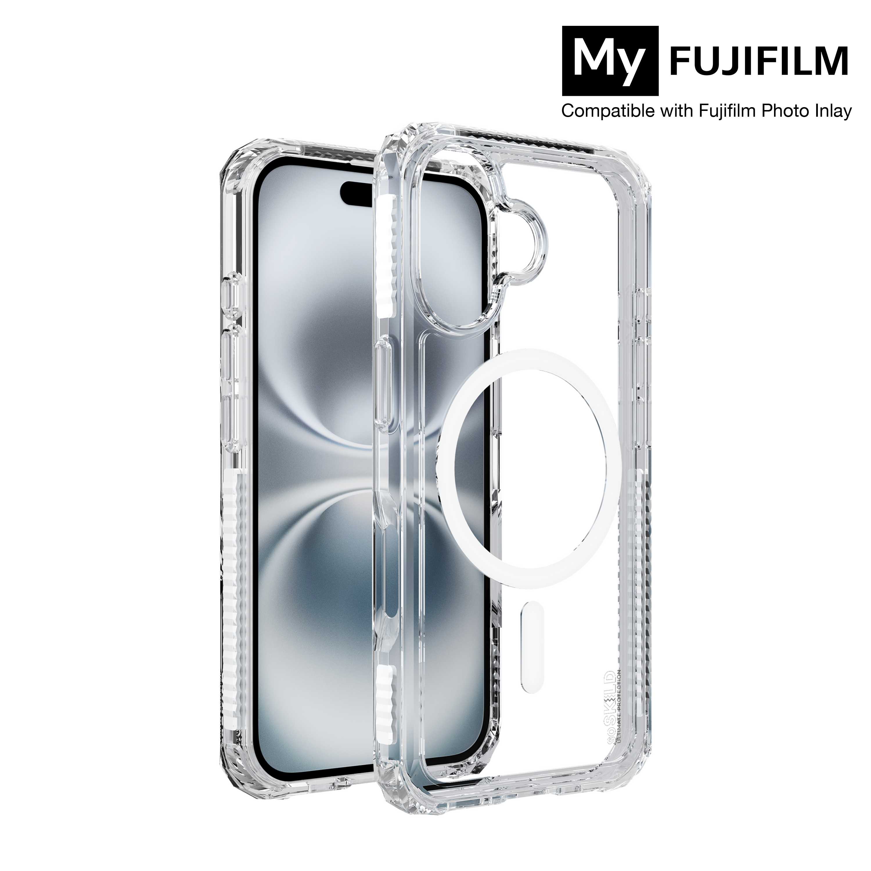 SoSkild iPhone 16 Defend heavy impact case met magnetische ring transparant