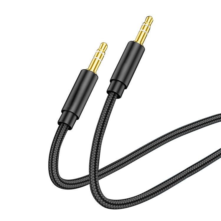 BeHello 3.5mm Aux kabel geweven 1m zwart