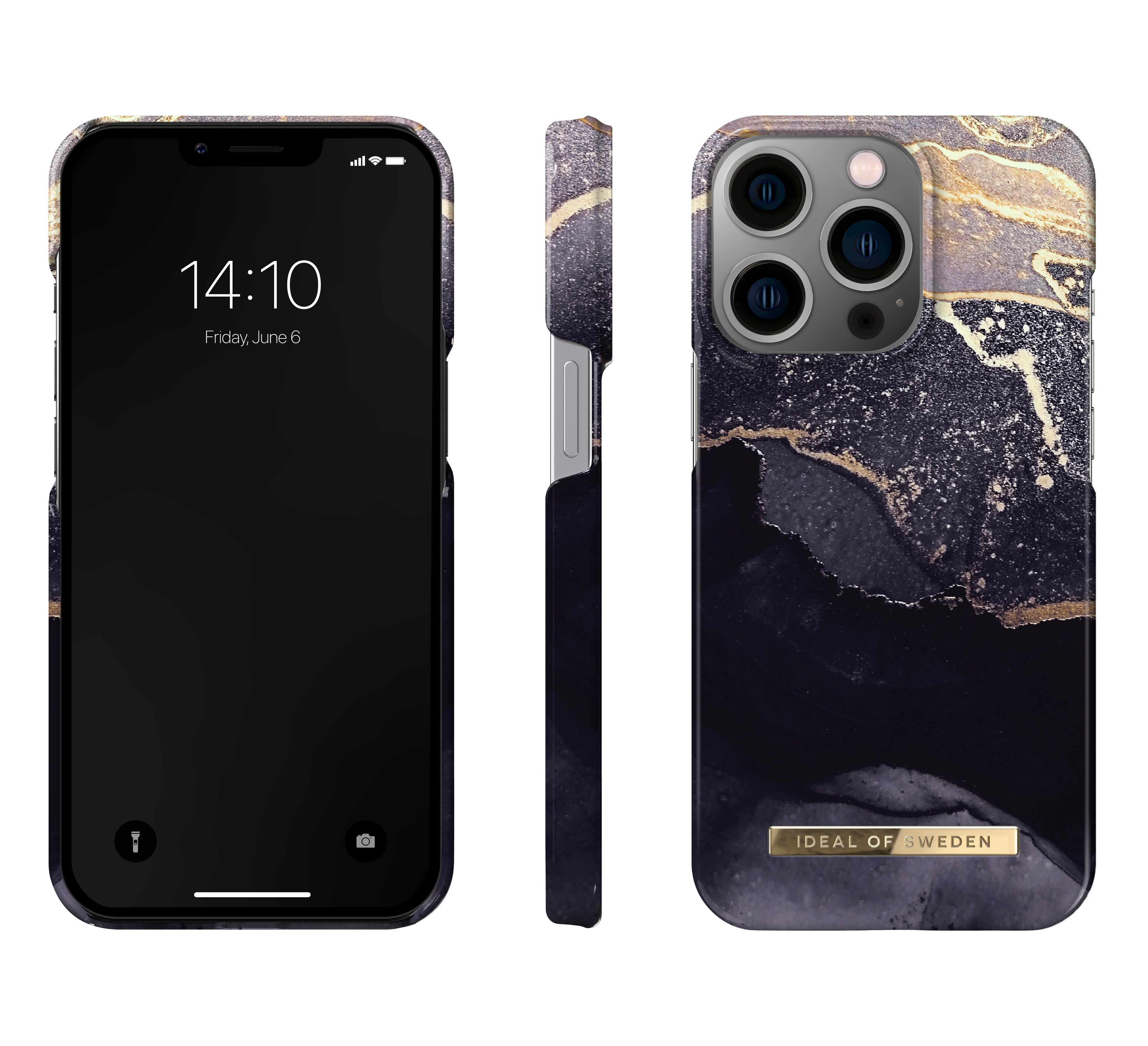 iDeal of Sweden iPhone 14 Pro Fashion back case met magnetische ring golden twilight