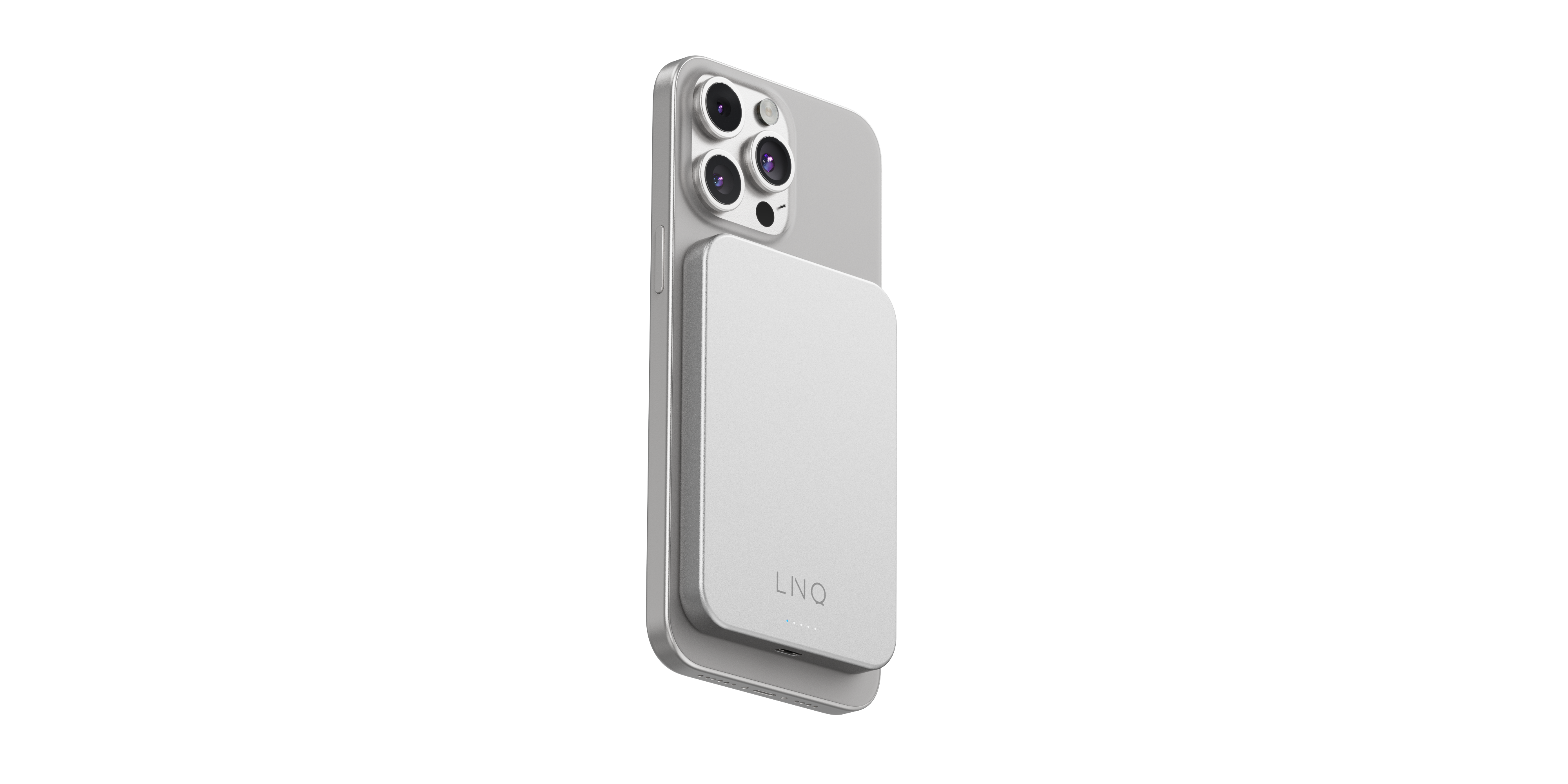 LINQ Draadloze powerbank met magnetische ring 5.000mAh grijs
