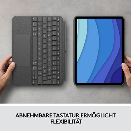 Logitech iPad Pro 11 inch (1e/2e/3e generatie) Combo touch toetsenbordcase grijs