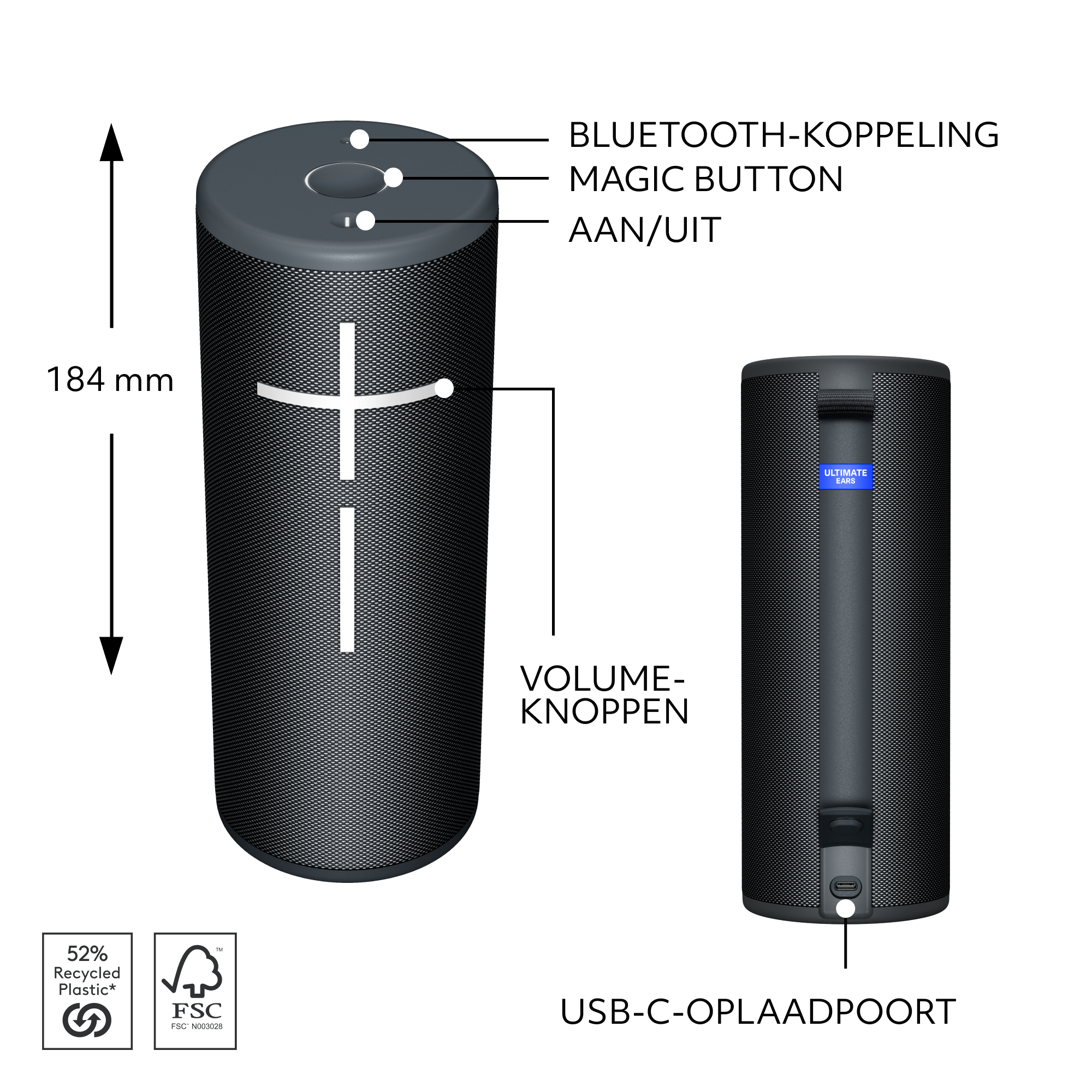 Ultimate Ears Boom 4 bluetooth speaker zwart