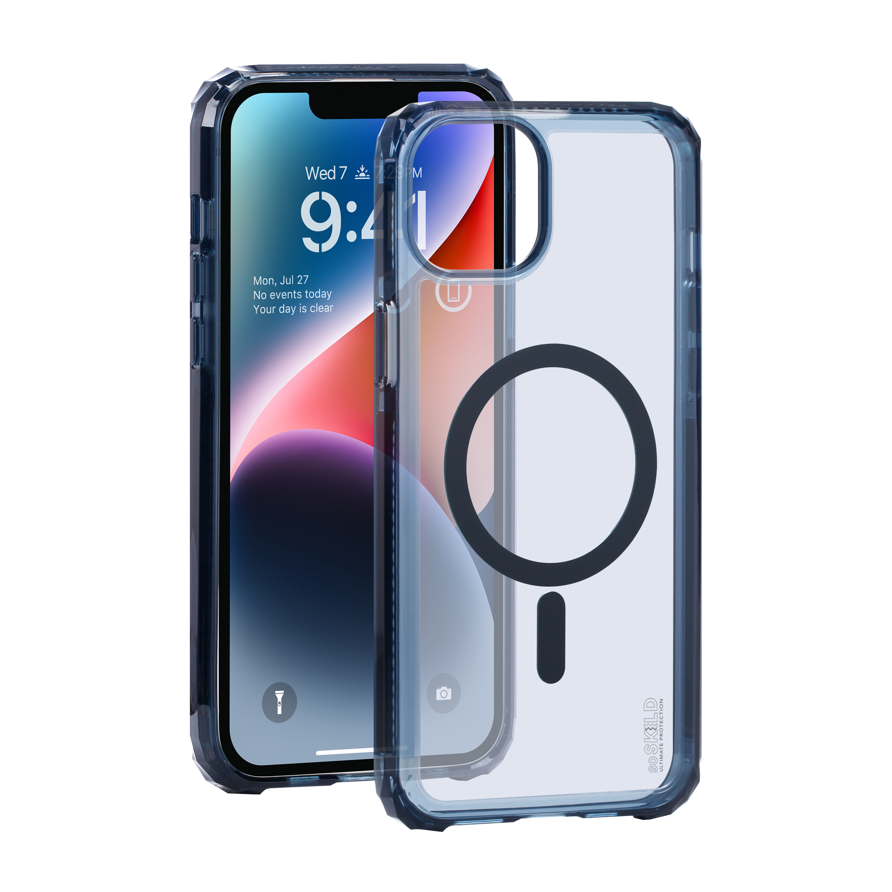 SoSkild iPhone 15 Plus Defend heavy impact case met magnetische ring grijs