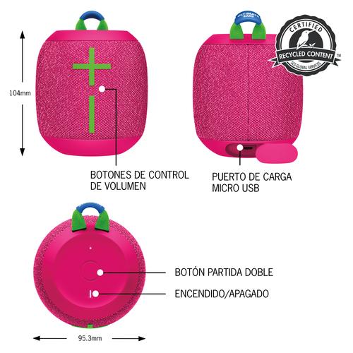 Ultimate Ears Wonderboom 3 bluetooth speaker hyper pink Ultimate Ears Wonderboom 3 bluetooth speaker hyper pink