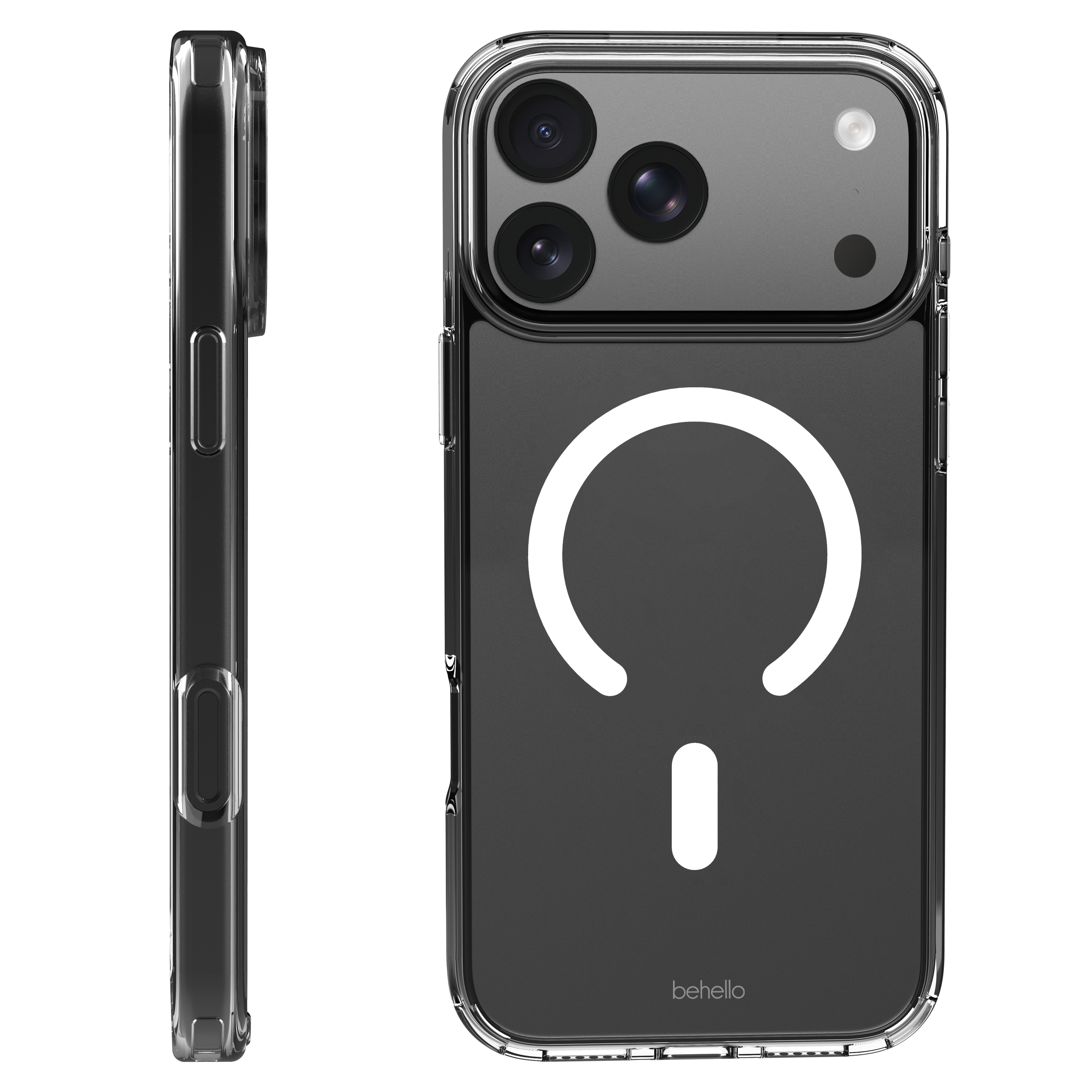 BeHello iPhone 18 Pro Max / 17 Pro Max Clear case met magnetische ring transparant
