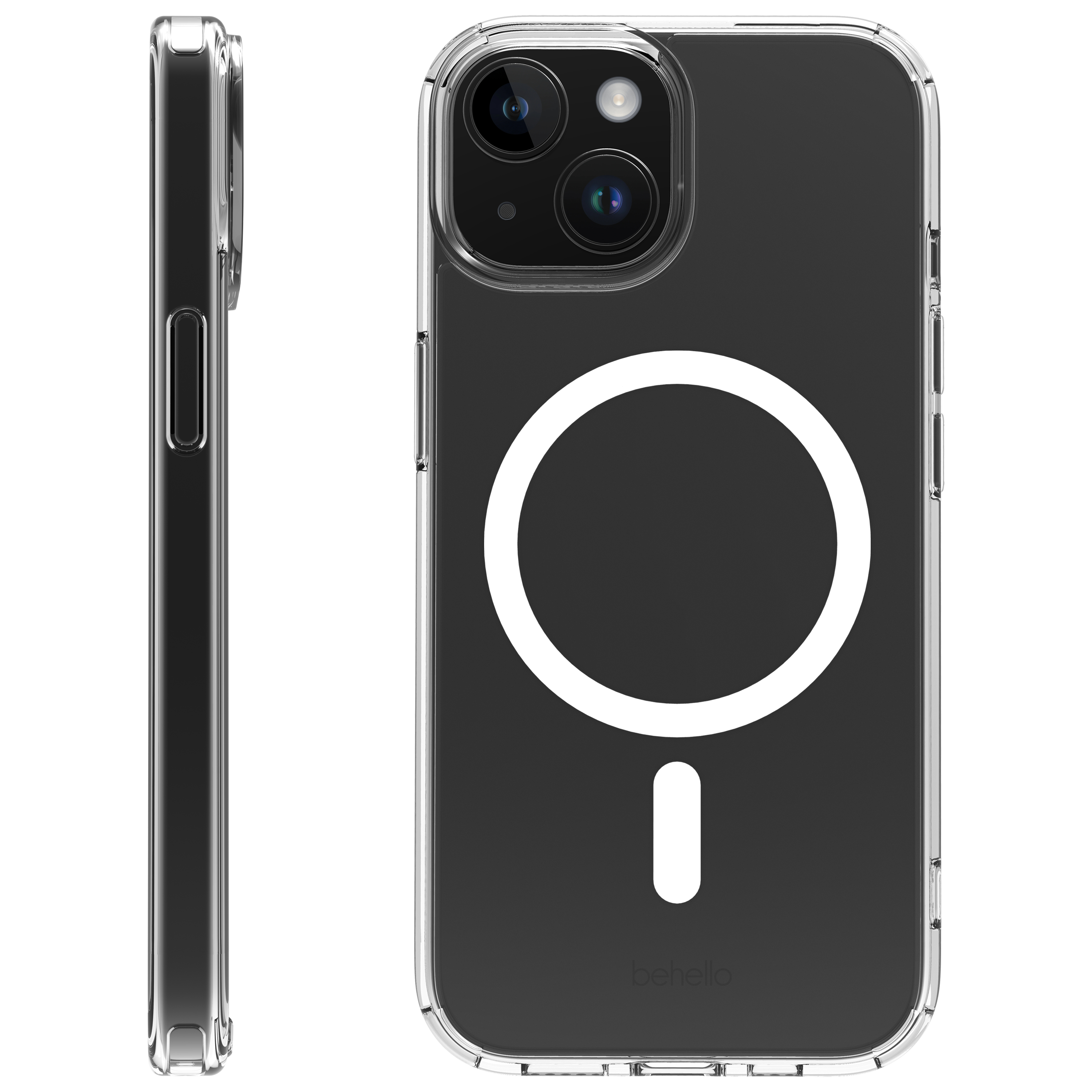 BeHello iPhone 15 Clear case met magnetische ring transparant