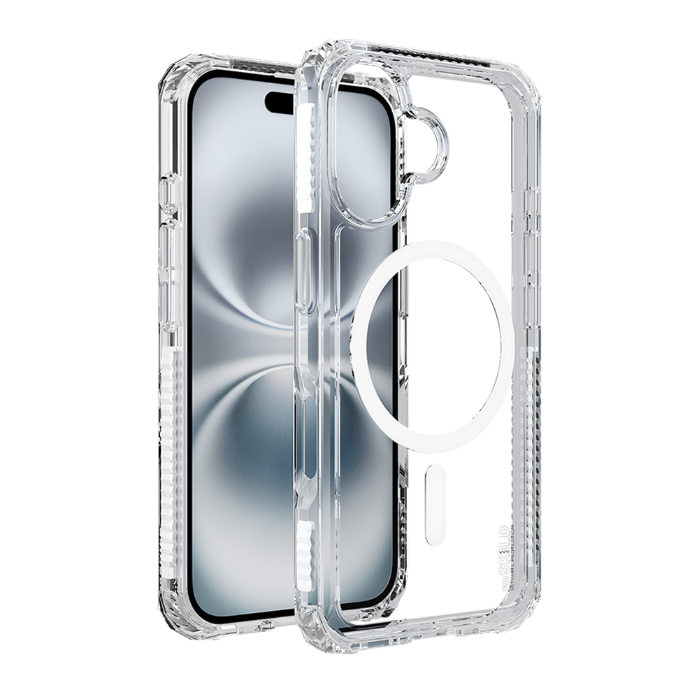SoSkild iPhone 16 Defend heavy impact case met magnetische ring transparant